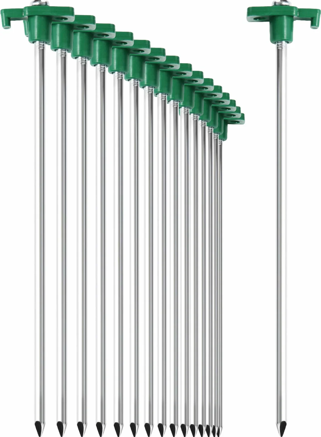 Piquets de Tente en Acier 250x7mm pour Camping - Lot de 16