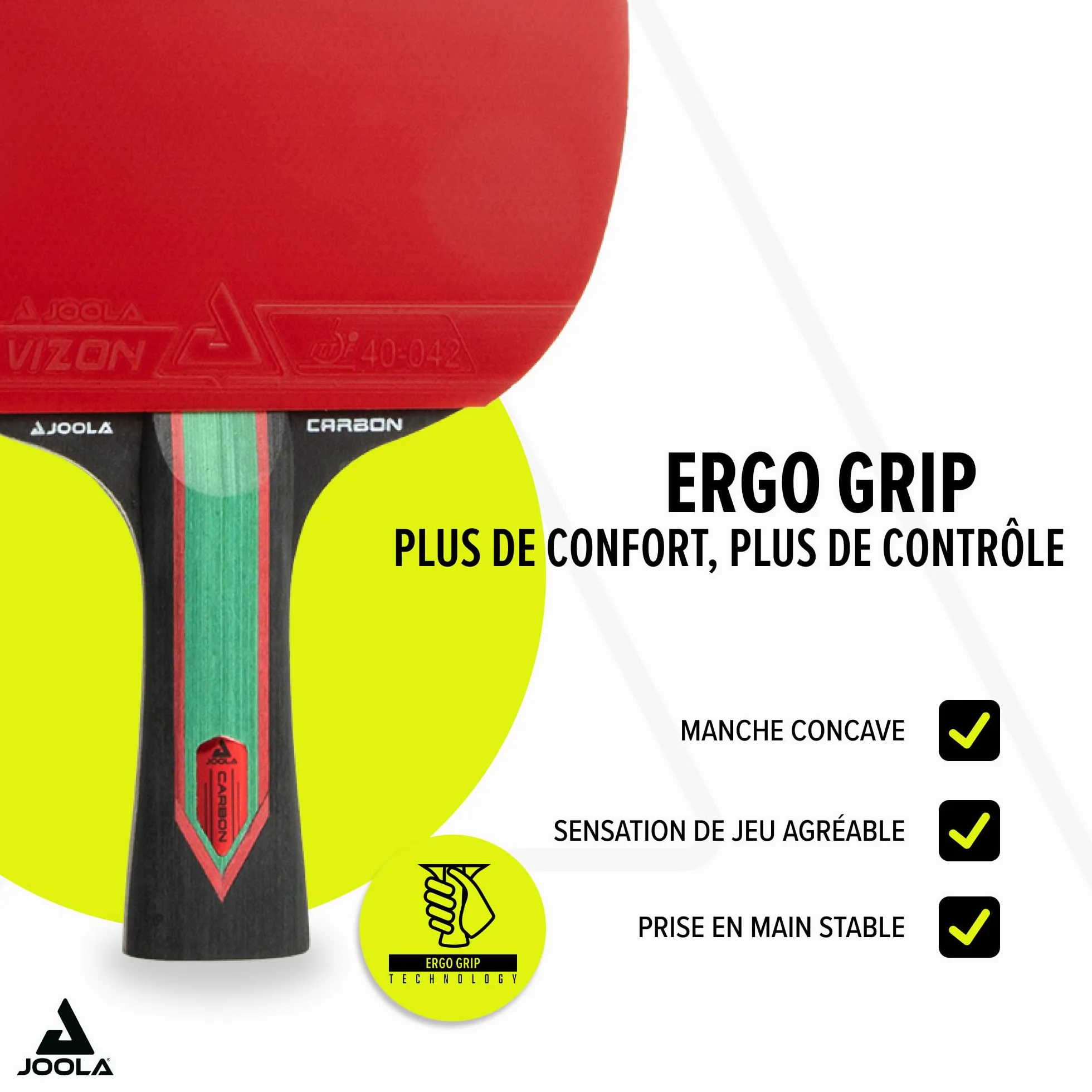 JOOLA Raquette de Tennis de Table Red Carbon Pro/Carbon Control/Carbon X – Raquette de Ping-Pong en Carbone avec Boîte Magnétique