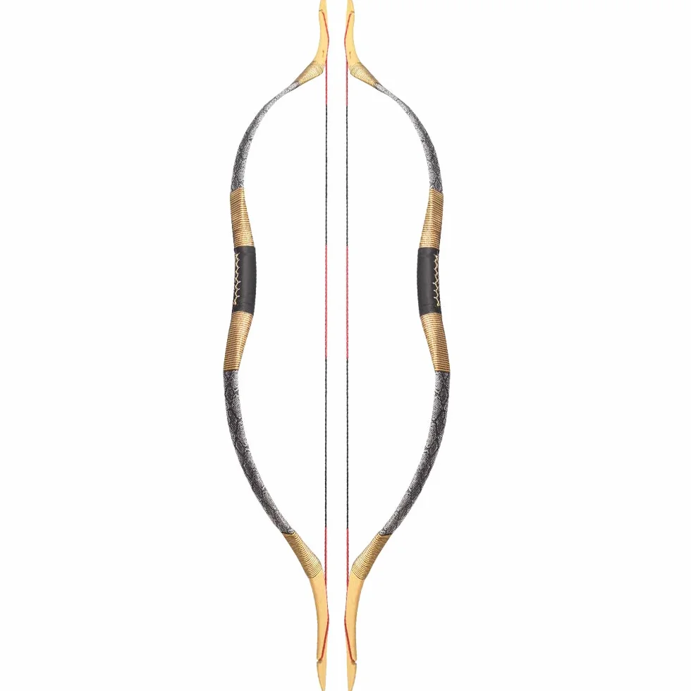 Arc Traditionnel Longbow Fait à la Main 25-40lbs Classique Chasse Cheval Plein air Cible Noir 25LBS