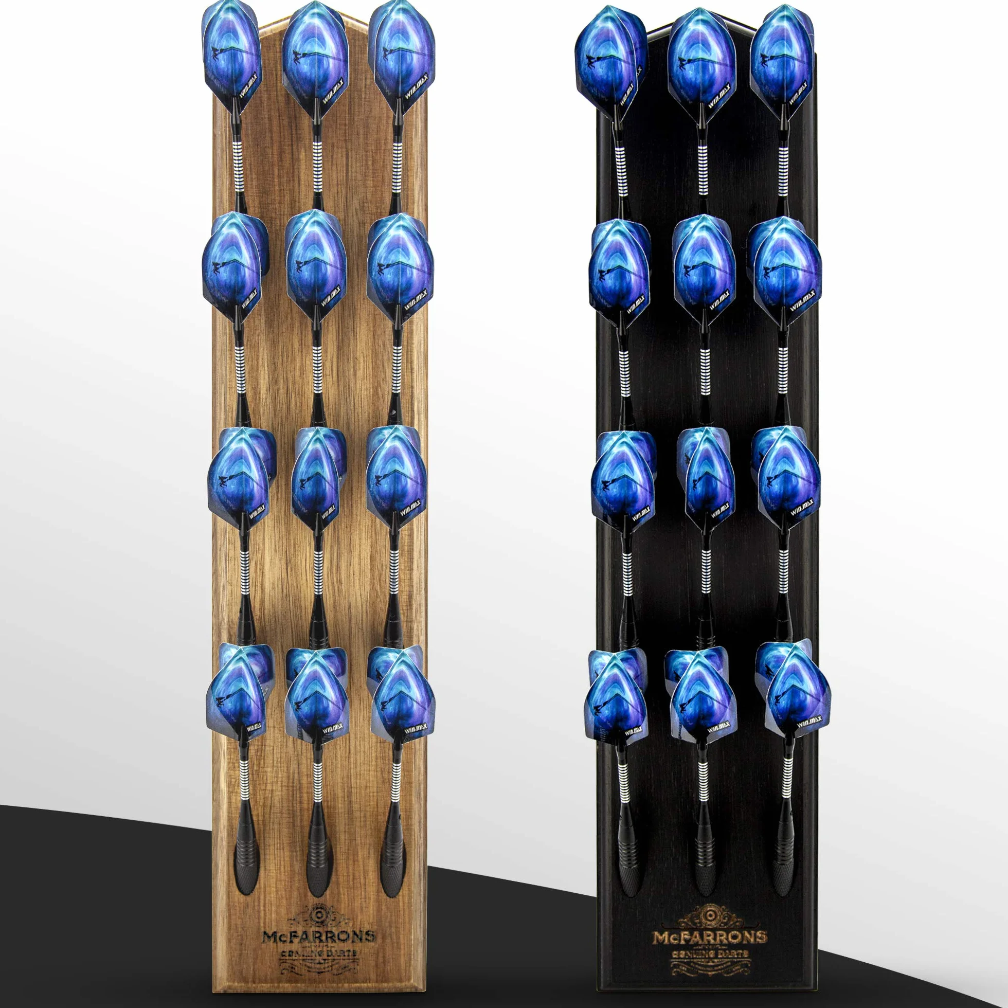 Porte Flèchettes en Bois pour 12 Fléchettes - Support Mural pour Steeldarts, Softdarts