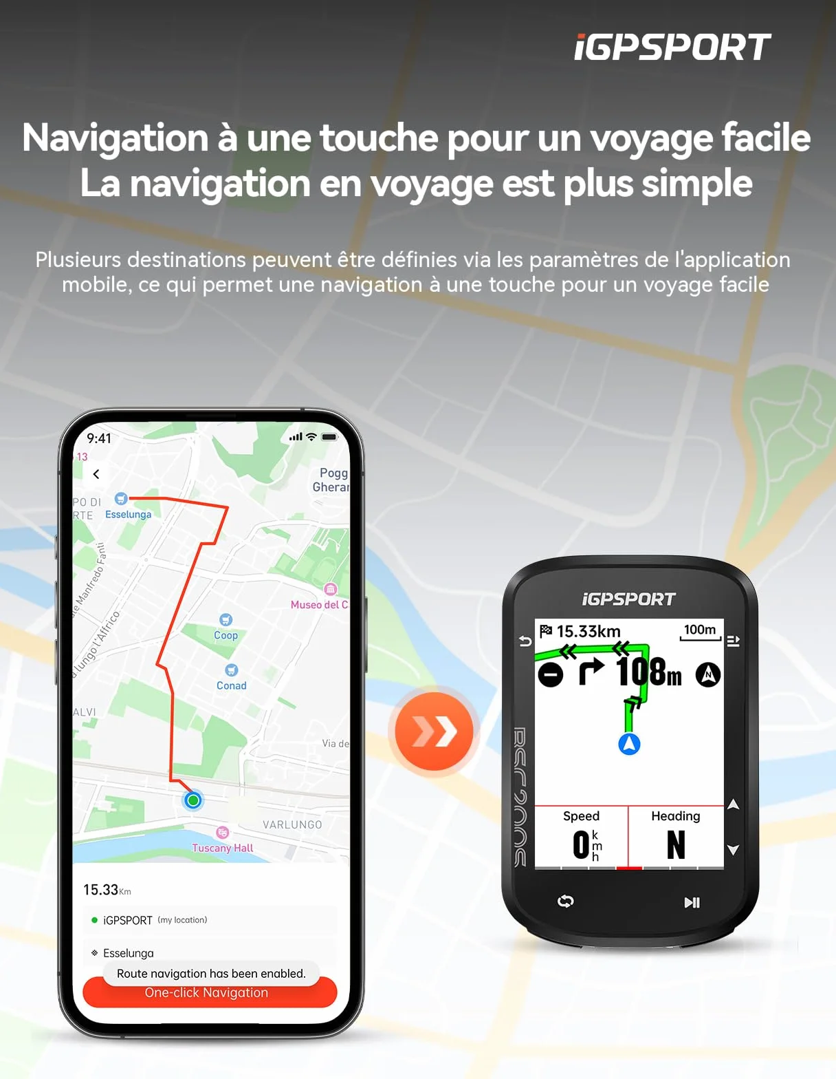 iGPSPORT BSC200S Compteur Velo GPS sans Fil 2.4" Écran Couleur Navigation Routière 100 Données