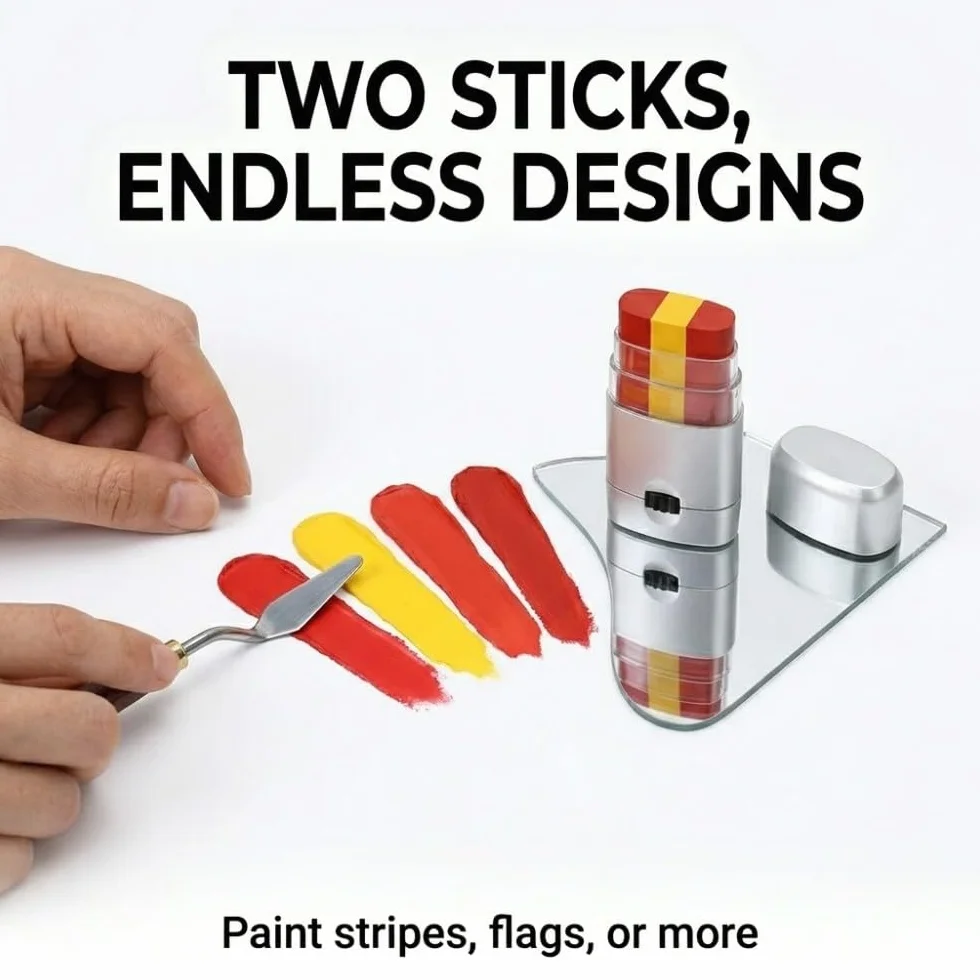 Crayons Maquillage Drapeau Espagne Rouge-Jaune-Rouge Football Euro Monde 2026 Carnaval Halloween