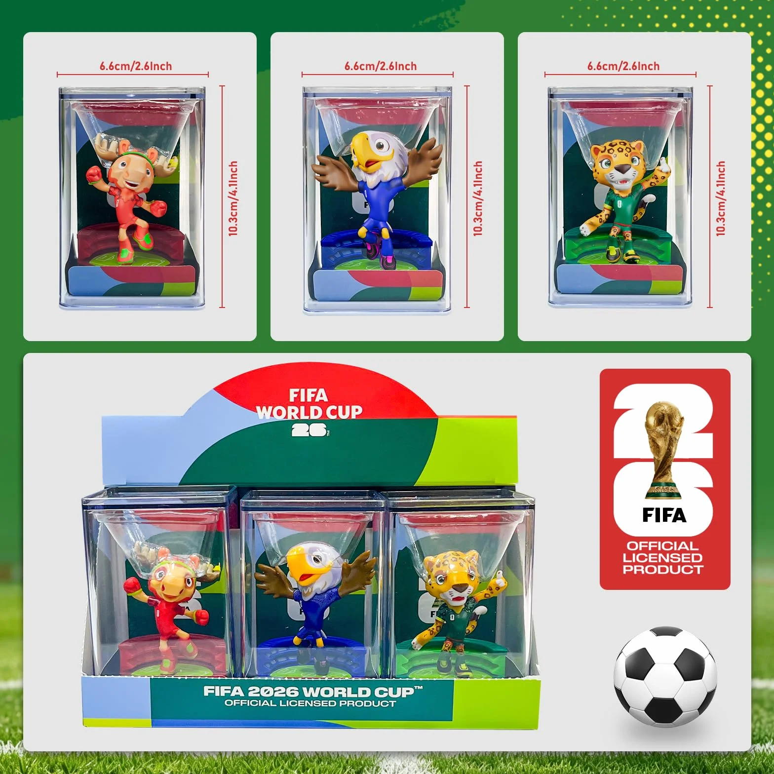 DICEKOO FIFA 2026 Coupe du monde mascotte figurine 7,6 cm érable Zayu collection sous licence officielle