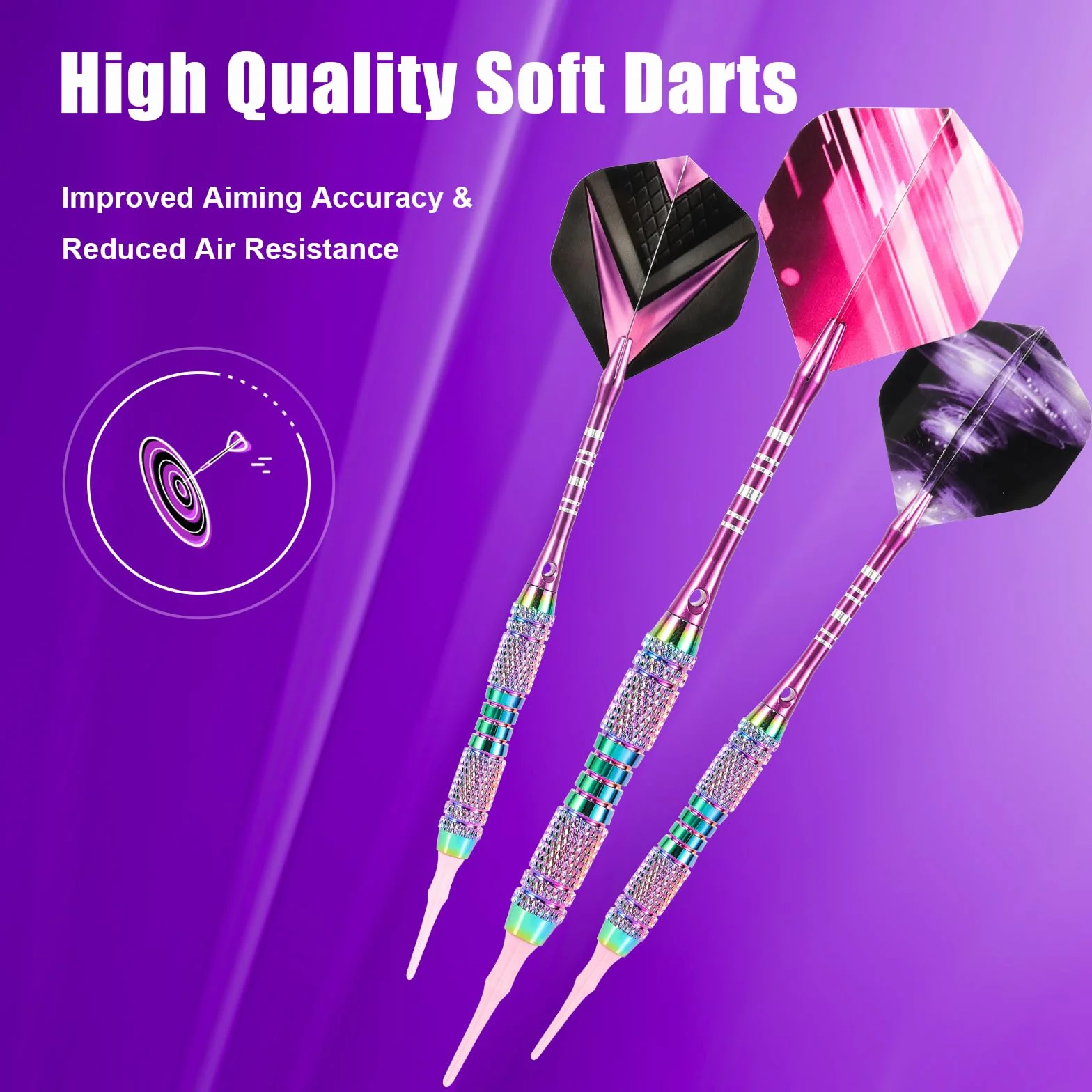 Fléchettes 18g Pointe Molle WinRoot Barils Cuivre Aluminium Ailettes Pet