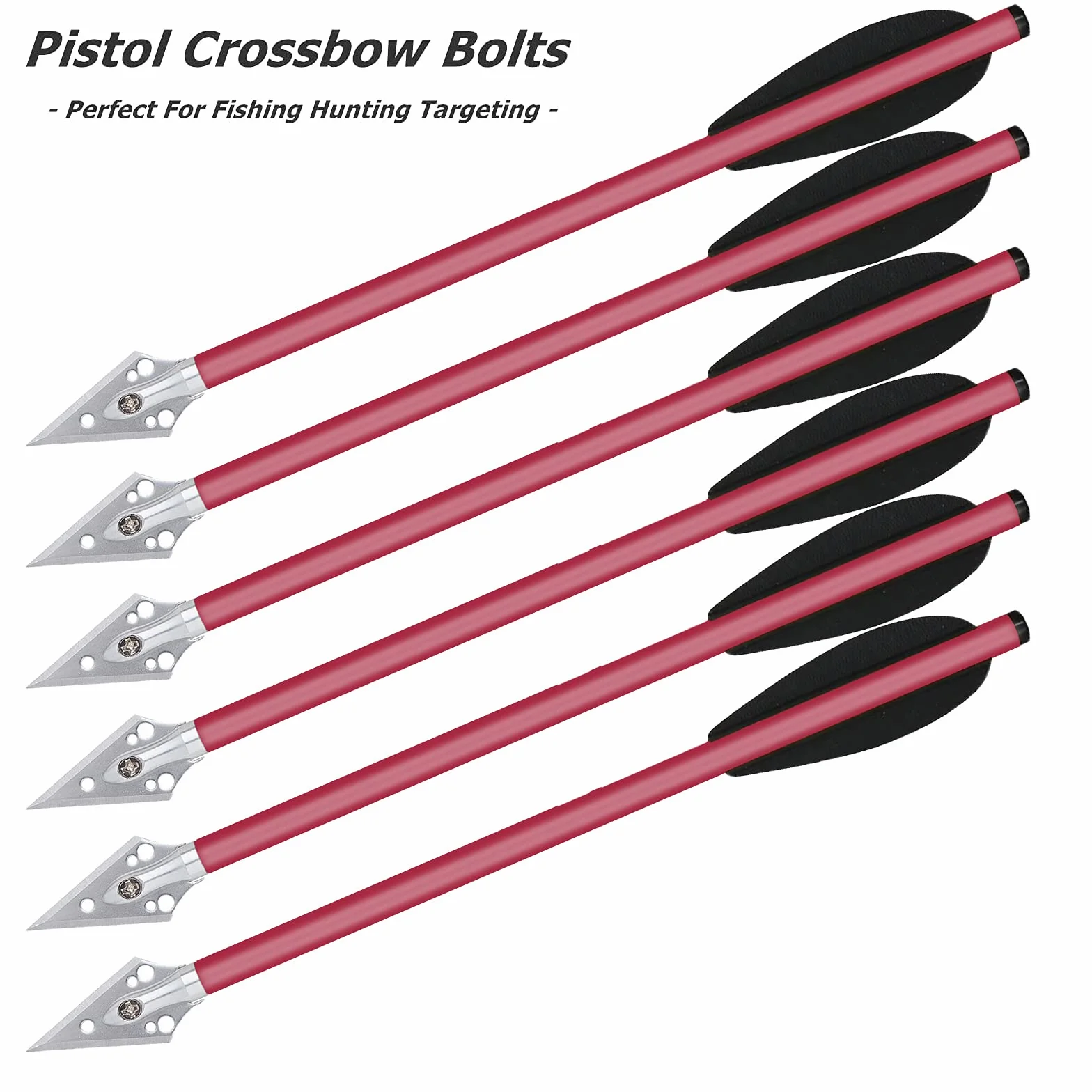 Arbalète Pistolet Aluminium 6.3" Flèches de Chasse avec Pointes