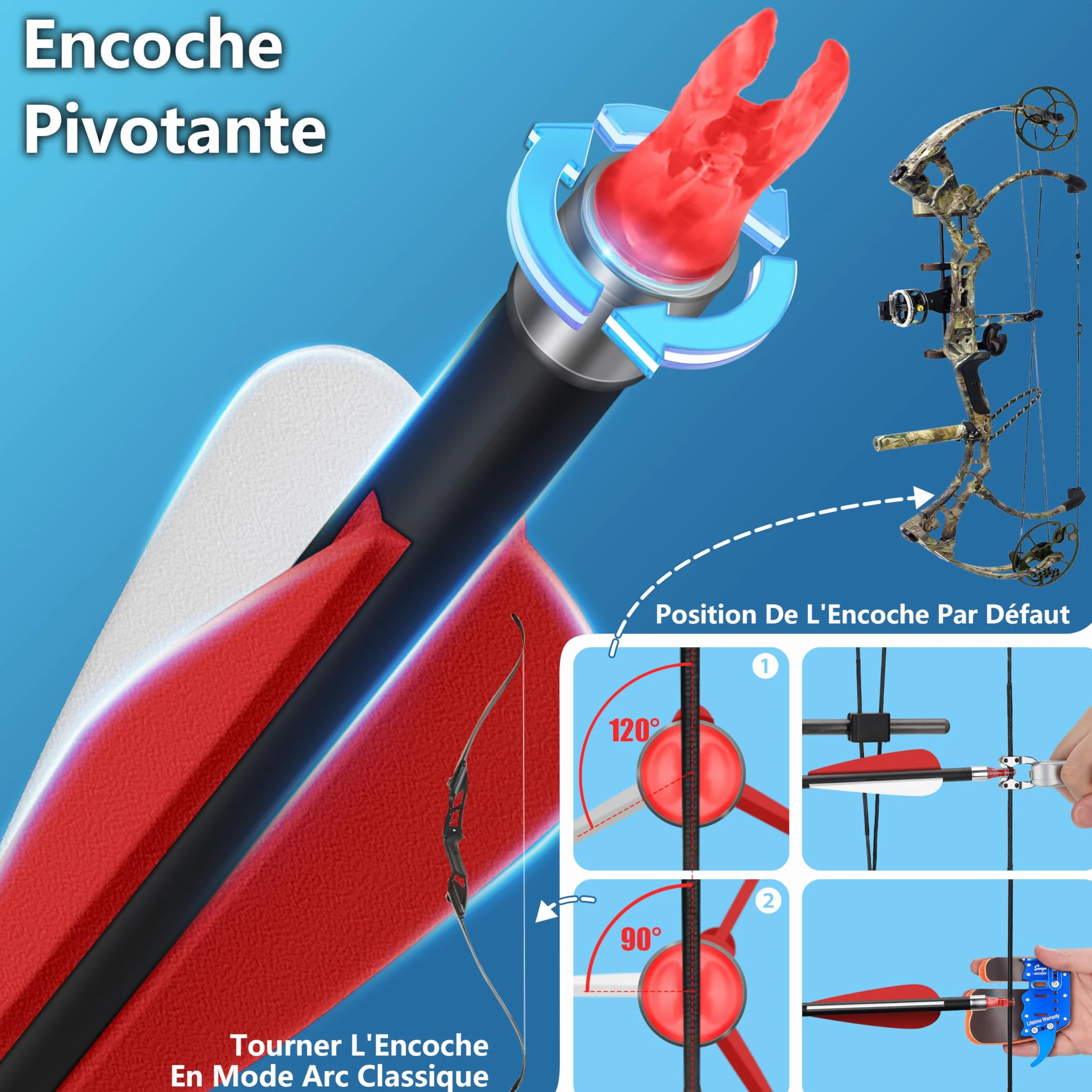 Sunya Flèches de Chasse Carbone 30 Pouces Spine 400/500 Pointes Amovibles Lot de 12 pour Arc à poulies et Recurve