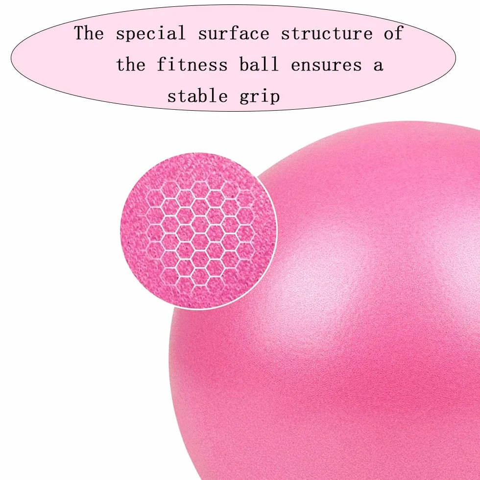 Pilates Ballon Anti-Éclatement 3 Pièces Yoga Ball Fitness avec Pailles Gonflables Bleu Rose Violet