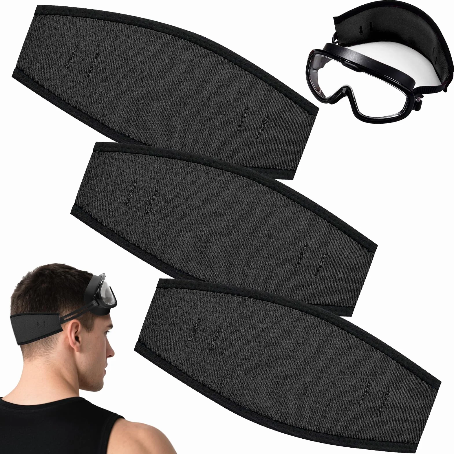 Sangle de Masque Plongée Néoprène 3PCS pour Snorkeling Sous-Marine