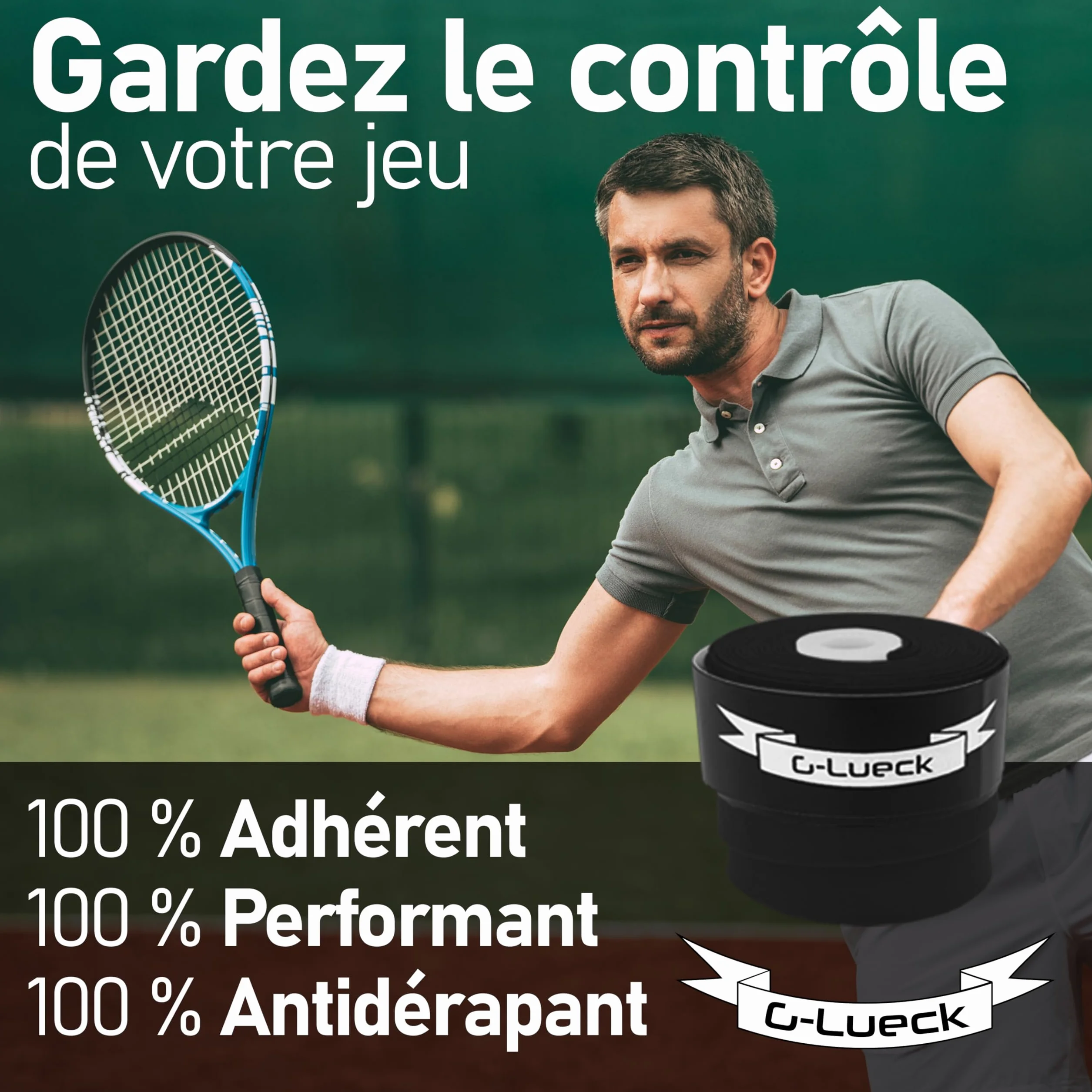 G-Lueck Talent Grip Surgrip Lot de 27 Grips de Tennis très adhérent Épaisseur 0,60 mm pour Raquettes de Tennis