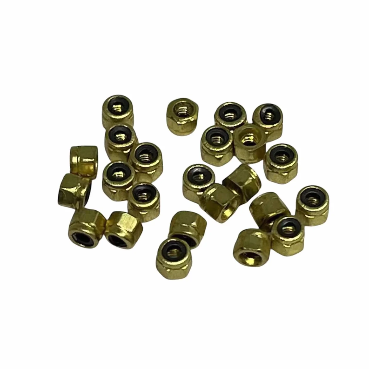 LEEFAI Lot de 24 écrous de verrouillage dorés avec insert en nylon et tournevis