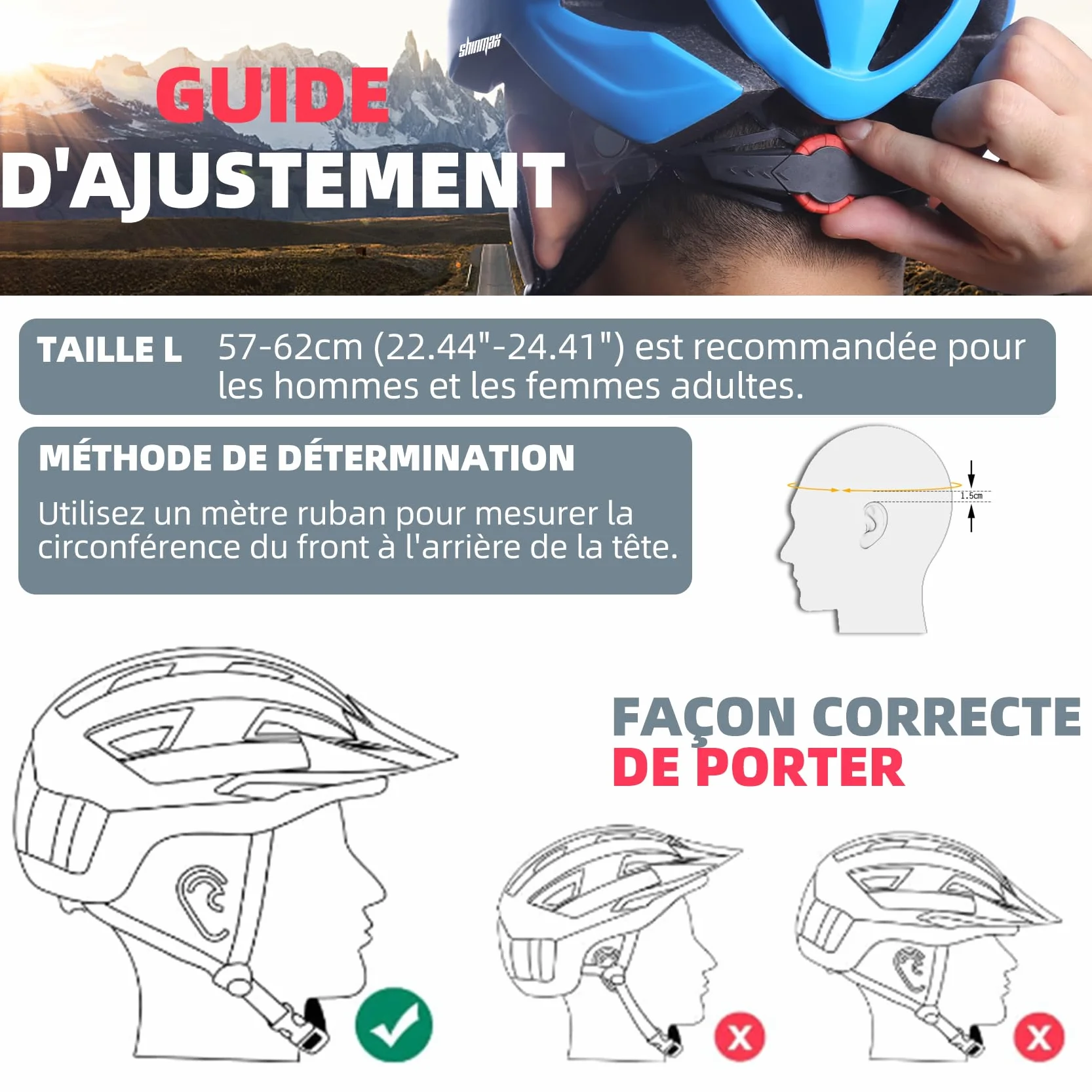Shinmax Casque de Vélo LED Magnétique Sécurité Écran Amovible Visière Ski Snowboard NR-096