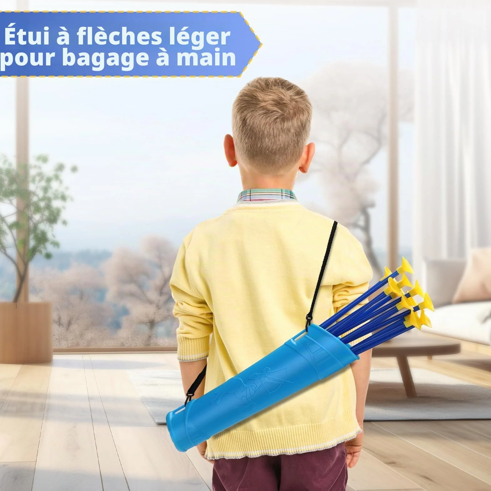 Ventouse Flèches 42 cm avec Carquois, Accessoires de Tir à Larc, Ensemble pour Enfants