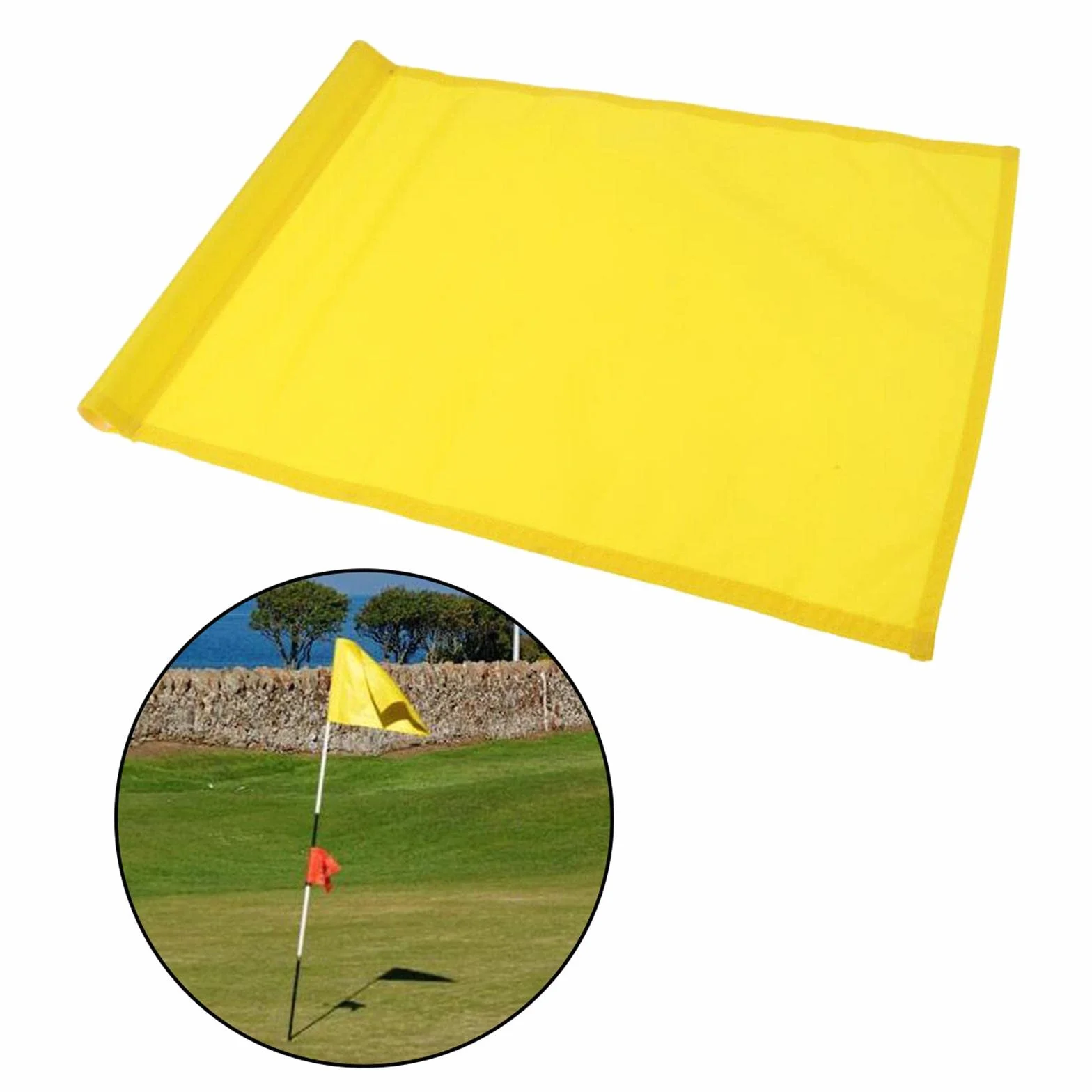 Drapeau de golf couleur unie 24,5 cm x 15 cm pour cour blanche
