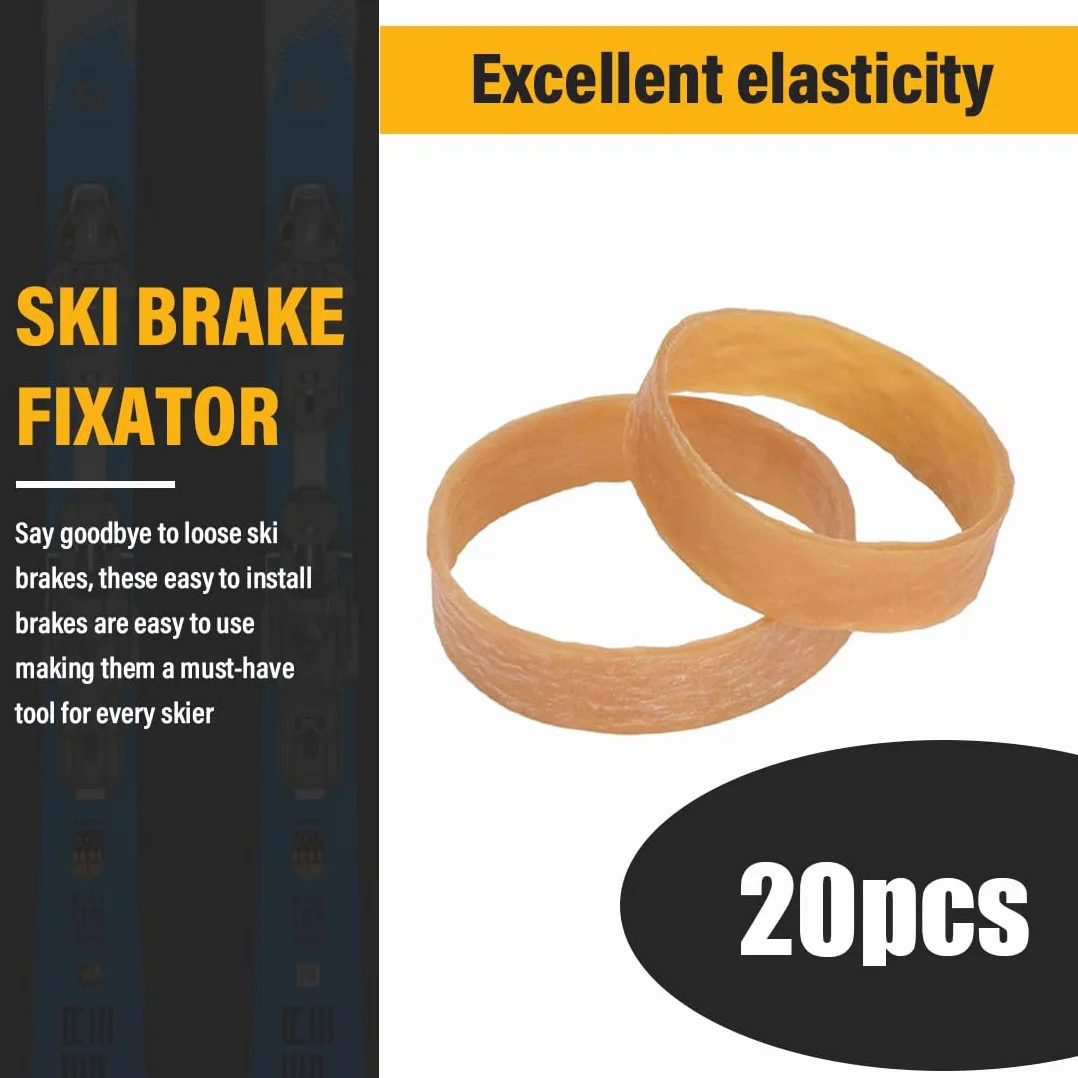 Lot de 20 Attaches de Frein de Ski en Caoutchouc - Stop Frein pour Fixations
