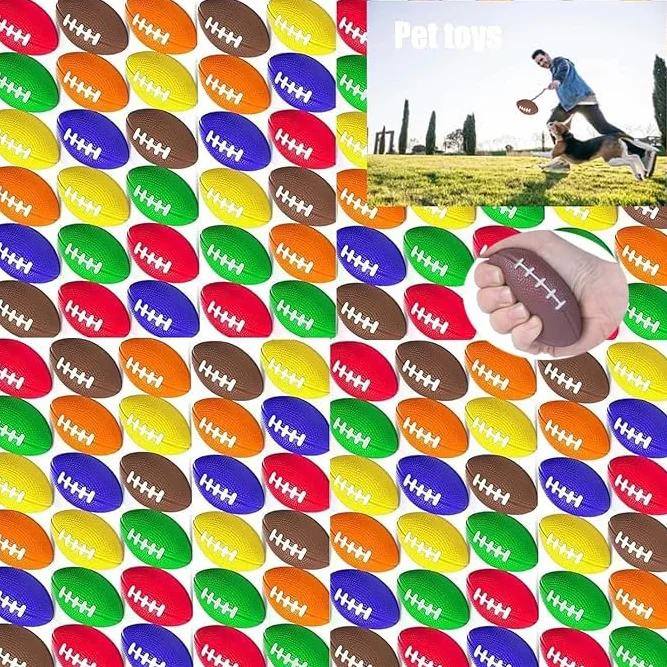 48 Pièces Mini Ballon de Football américain en Mousse 5.5cm Balles Anti-Stress Rugby 6 Couleurs