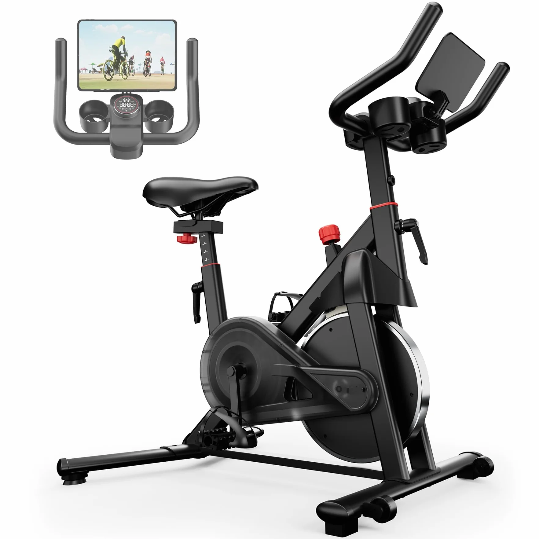 Superun Vélo d'Appartement 32 Niveaux Résistance Magnétique Connecté APP Charge Max 136KG