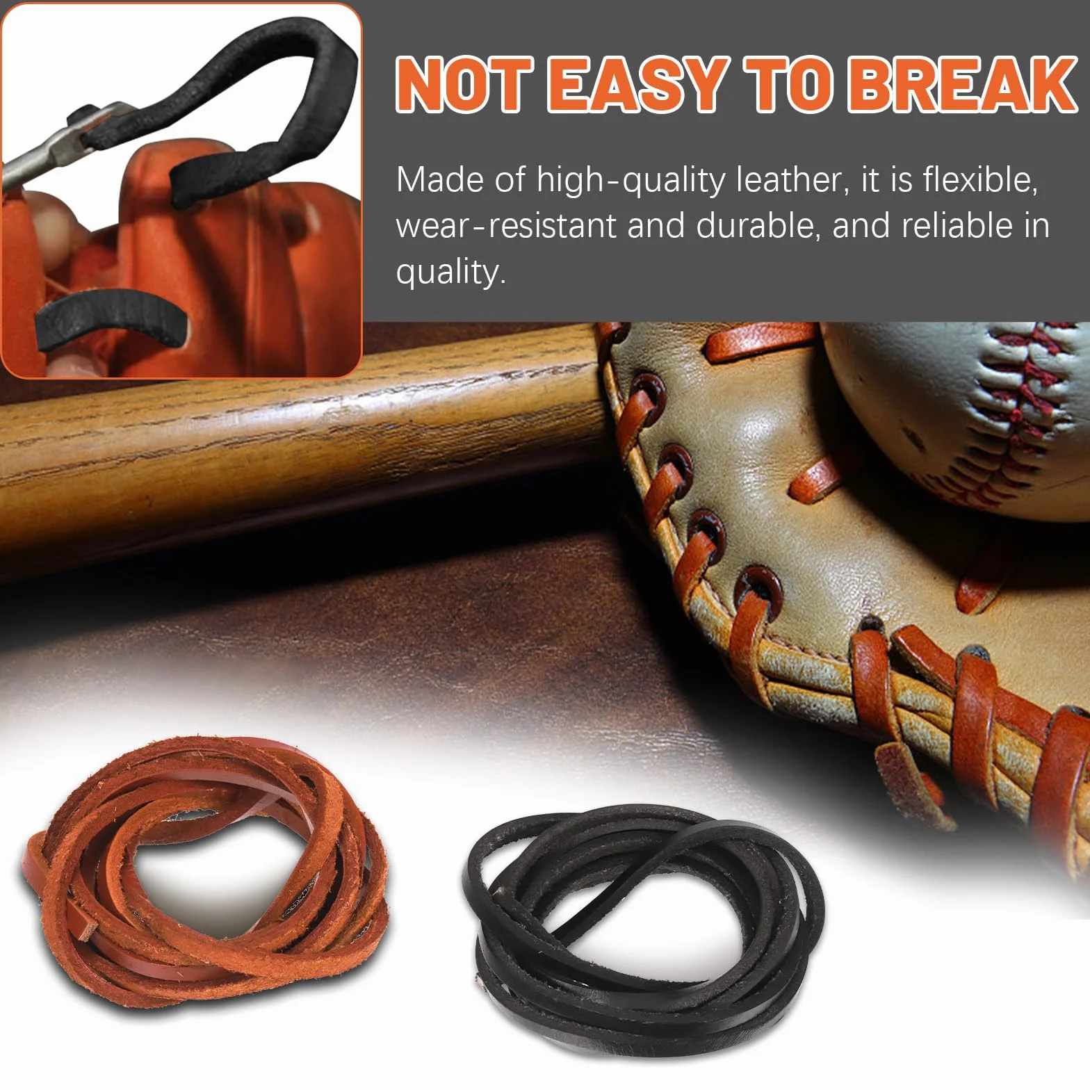 Kit d'entretien de gants de baseball 13 pièces, bandes en cuir, enfile-cordon de serrage, serrures
