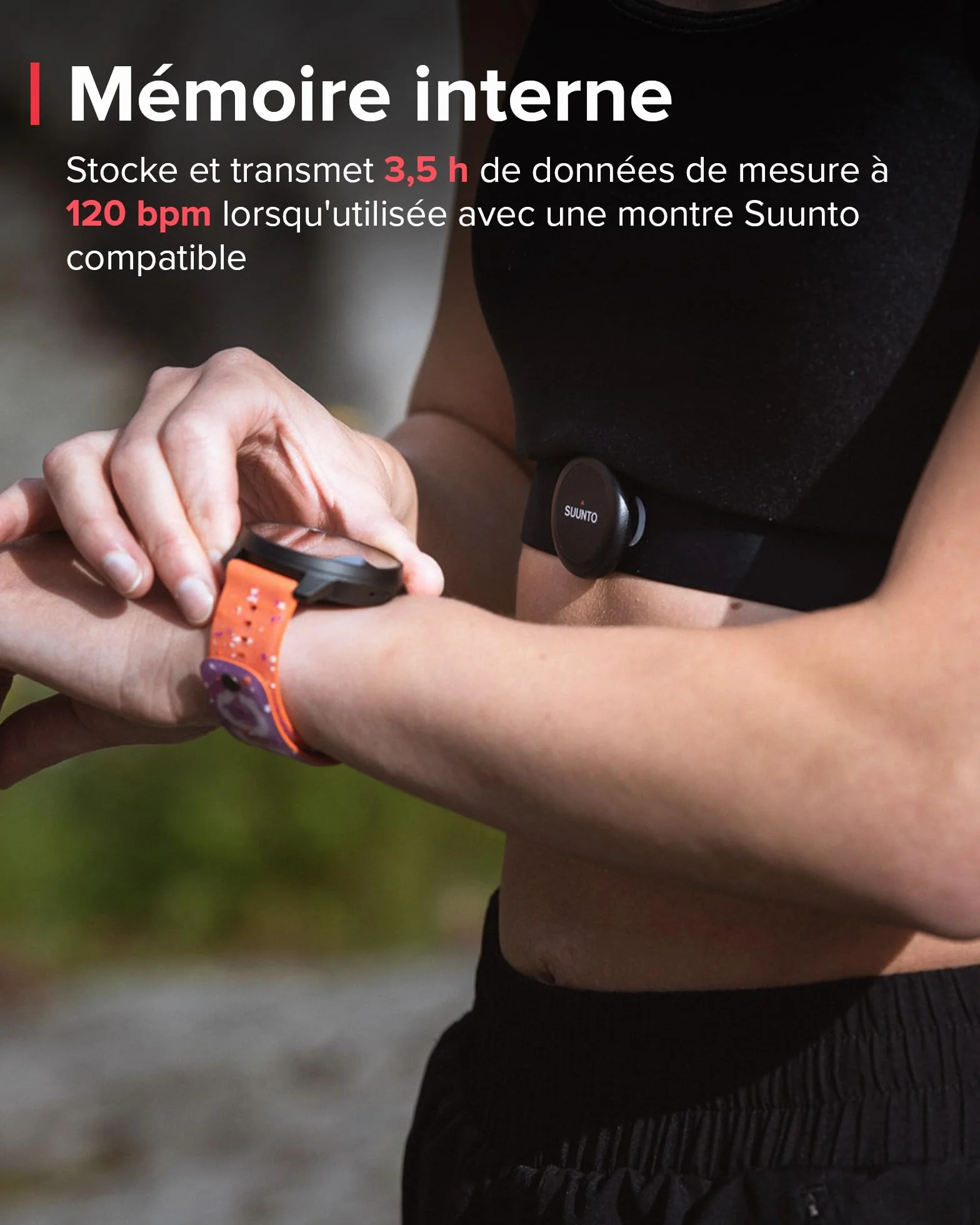 SUUNTO Smart Ceinture Fréquence Cardiaque, Capteur VFC Multisport, 30 m Étanchéité, Bluetooth BLE, Batterie Longue Durée