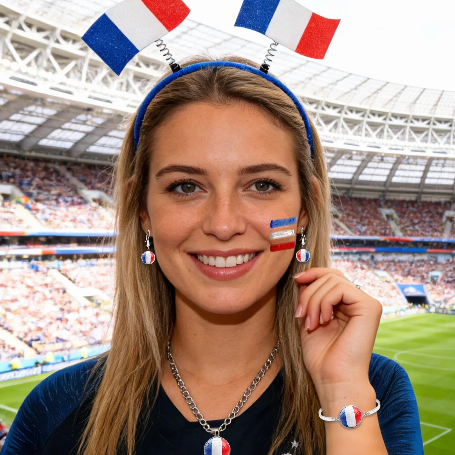 Kit Supporter Coupe du Monde 2026 France – Bandeau Drapeau Collier Fête Sportif