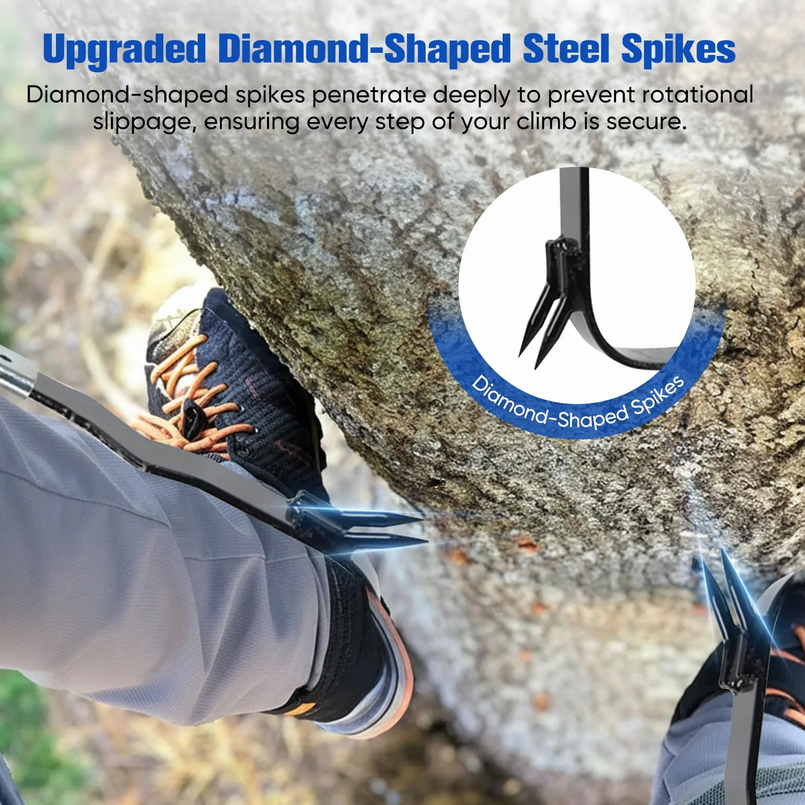 Ensemble de crampons d'escalade avec harnais de sécurité 150 kg pour arboriculteurs sauvetage