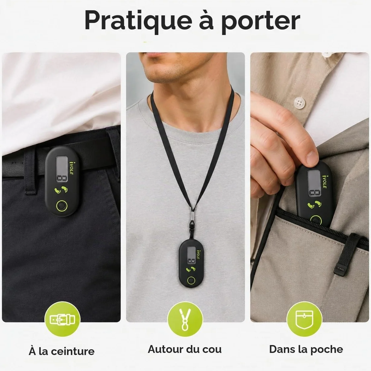 Podomètre 3D Numérique Portable avec Clip pour la Marche