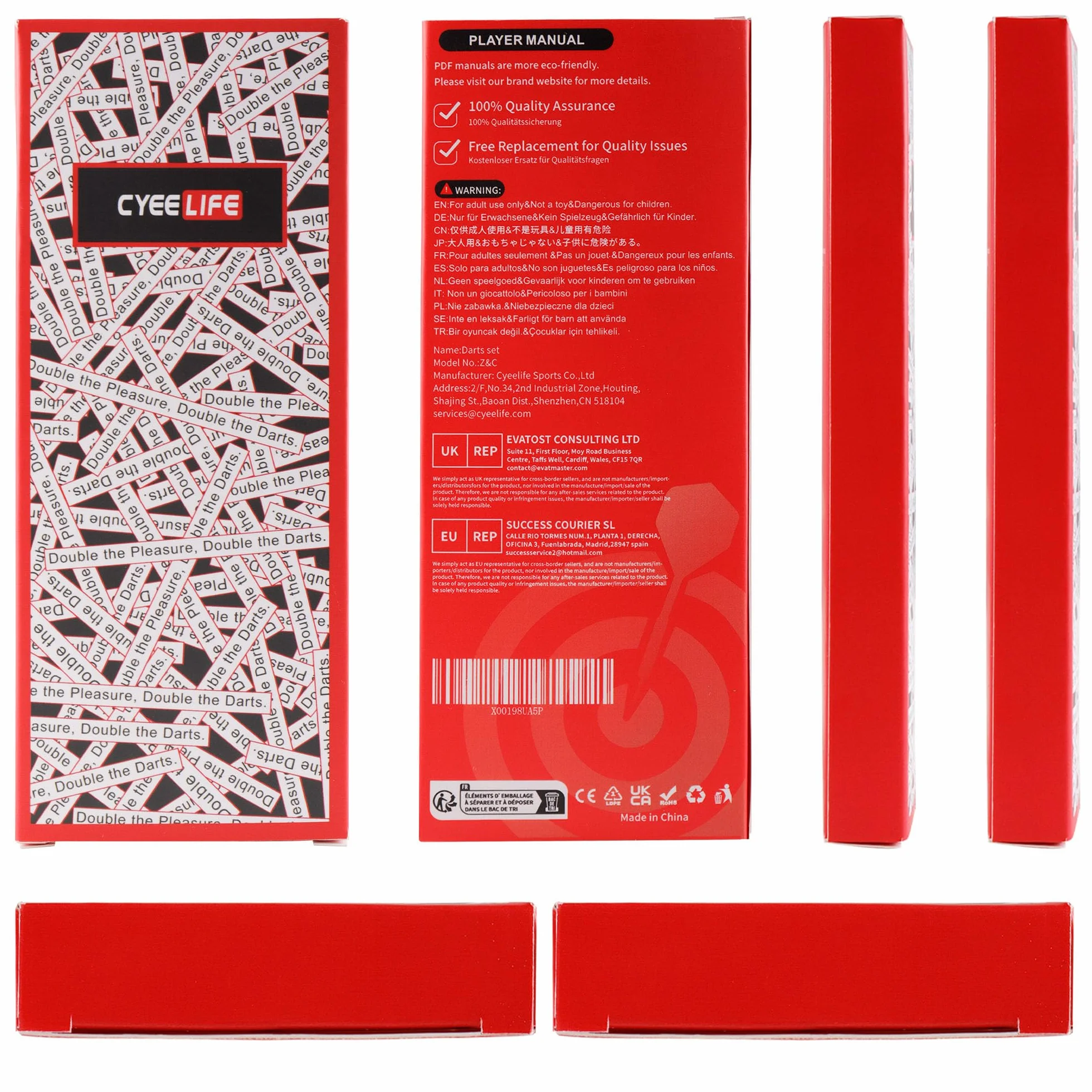 CyeeLife Lot de 18 fléchettes professionnelles en acier avec pointe en métal