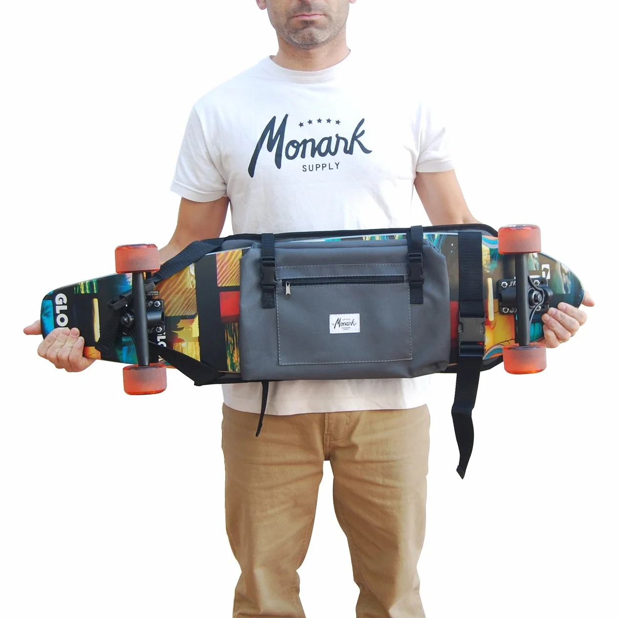 Sac à dos pour Longboard Skateboard Gris