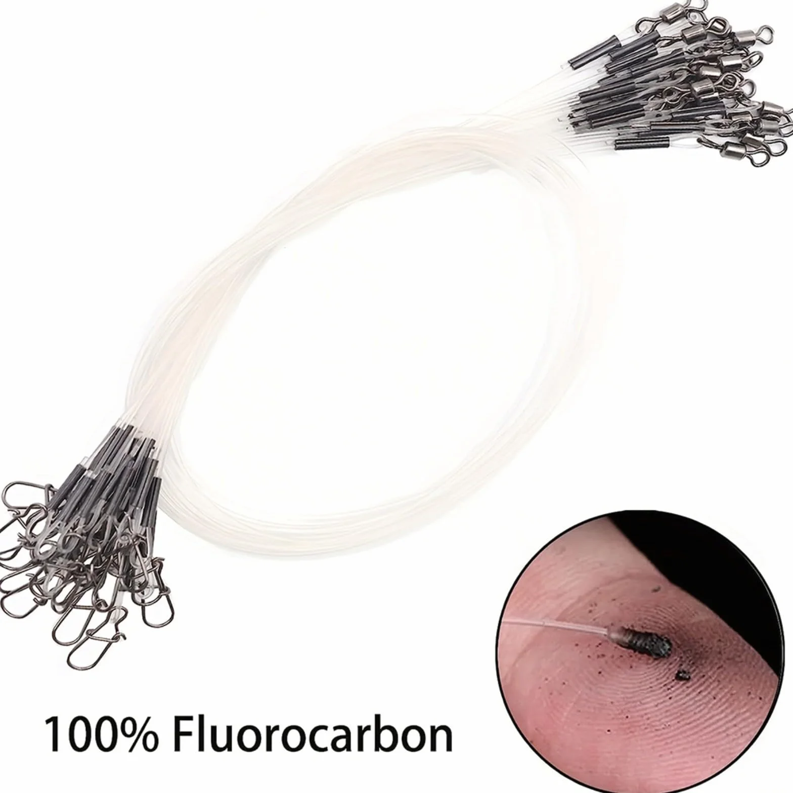 Fluorocarbone Ligne de pêche 7-18 kg Rouleau Pivotant Fastlock Haute Résistance 10 pièces