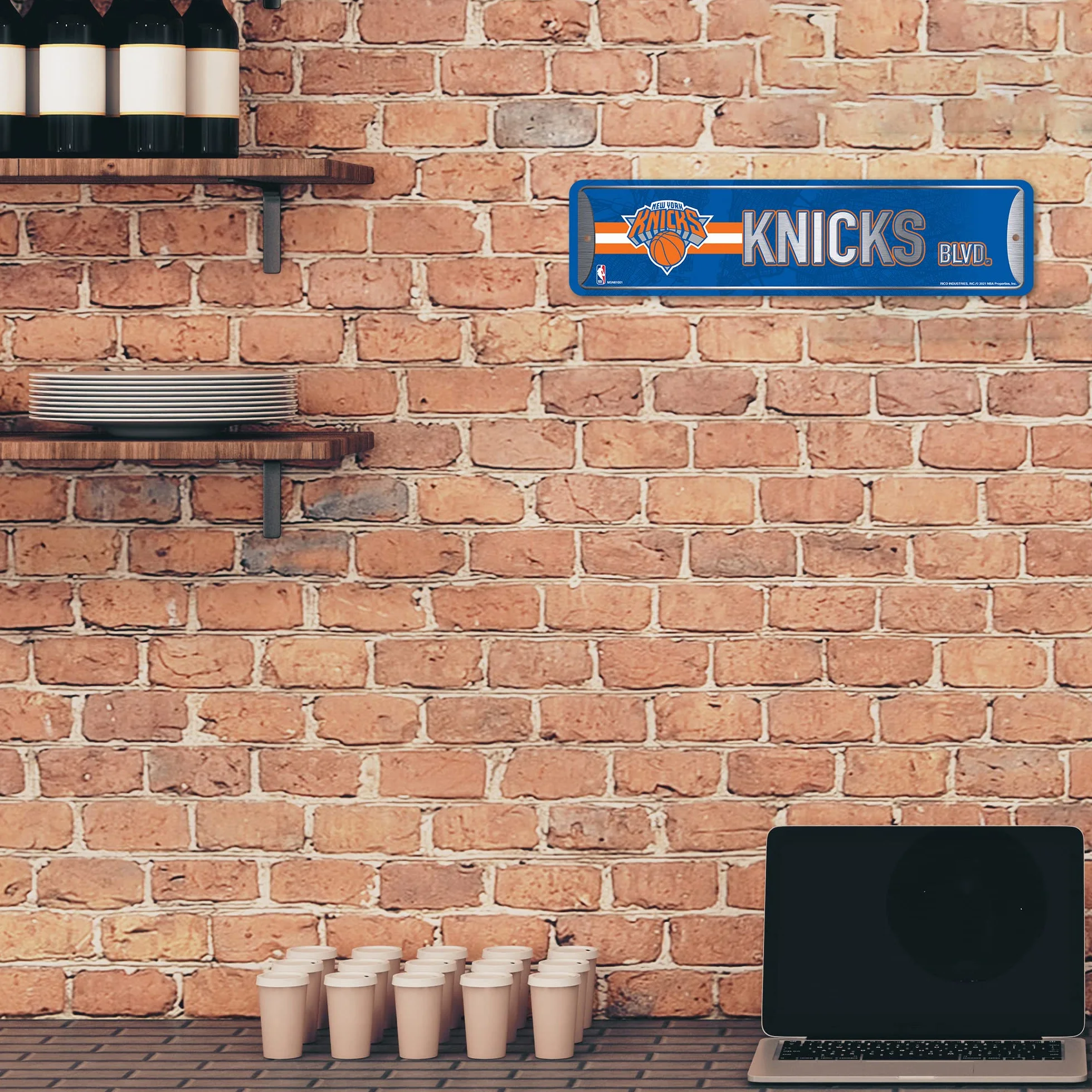Rico Industries Plaque de rue NBA New York Knicks 10,2 x 38,1 cm