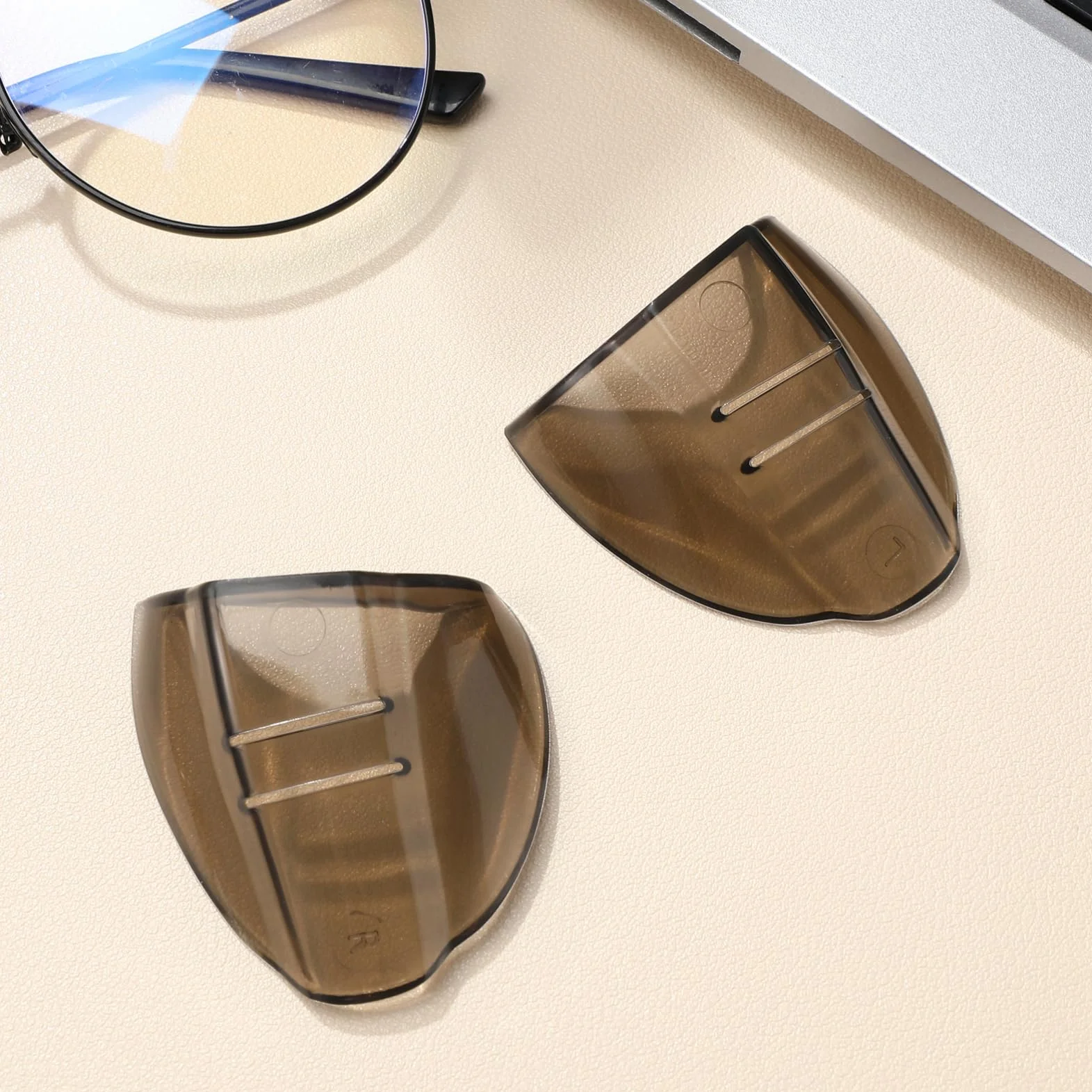 SEWACC 2Paires Protection Latérales Amovibles Tpu pour Lunettes de Sécurité Marron Foncé