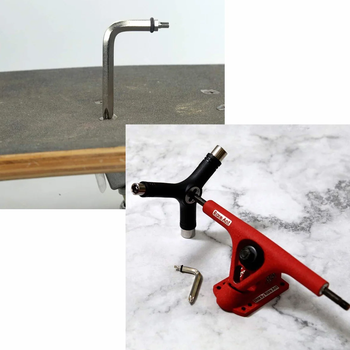 Lot de 2 Outils de Skate T Multifonctionnel Portable avec Clé Allen pour Planche à Roulette Longboard Patin à roulettes Penny Scooter