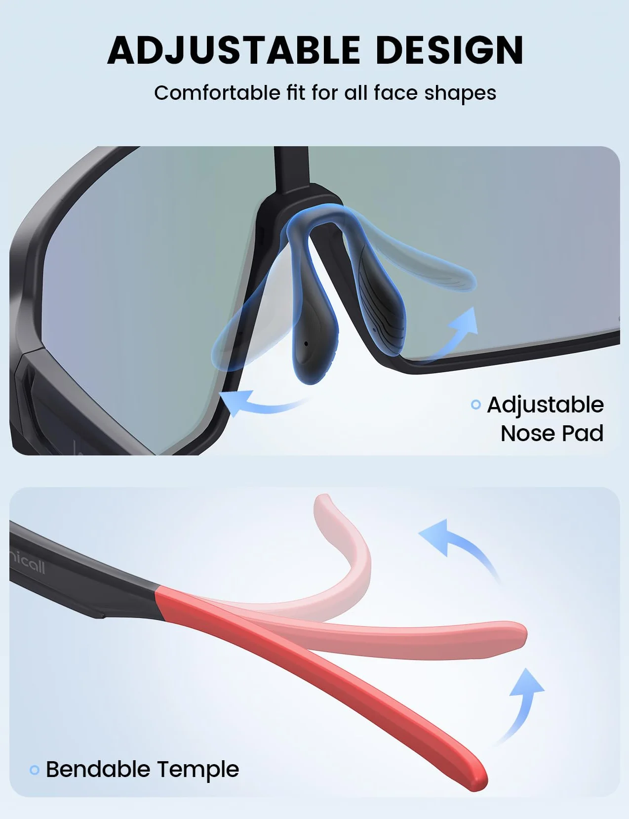 Lamicall Lunettes de Soleil Polarisées Cyclisme UV400 TR90-Monture Ultra-Légère