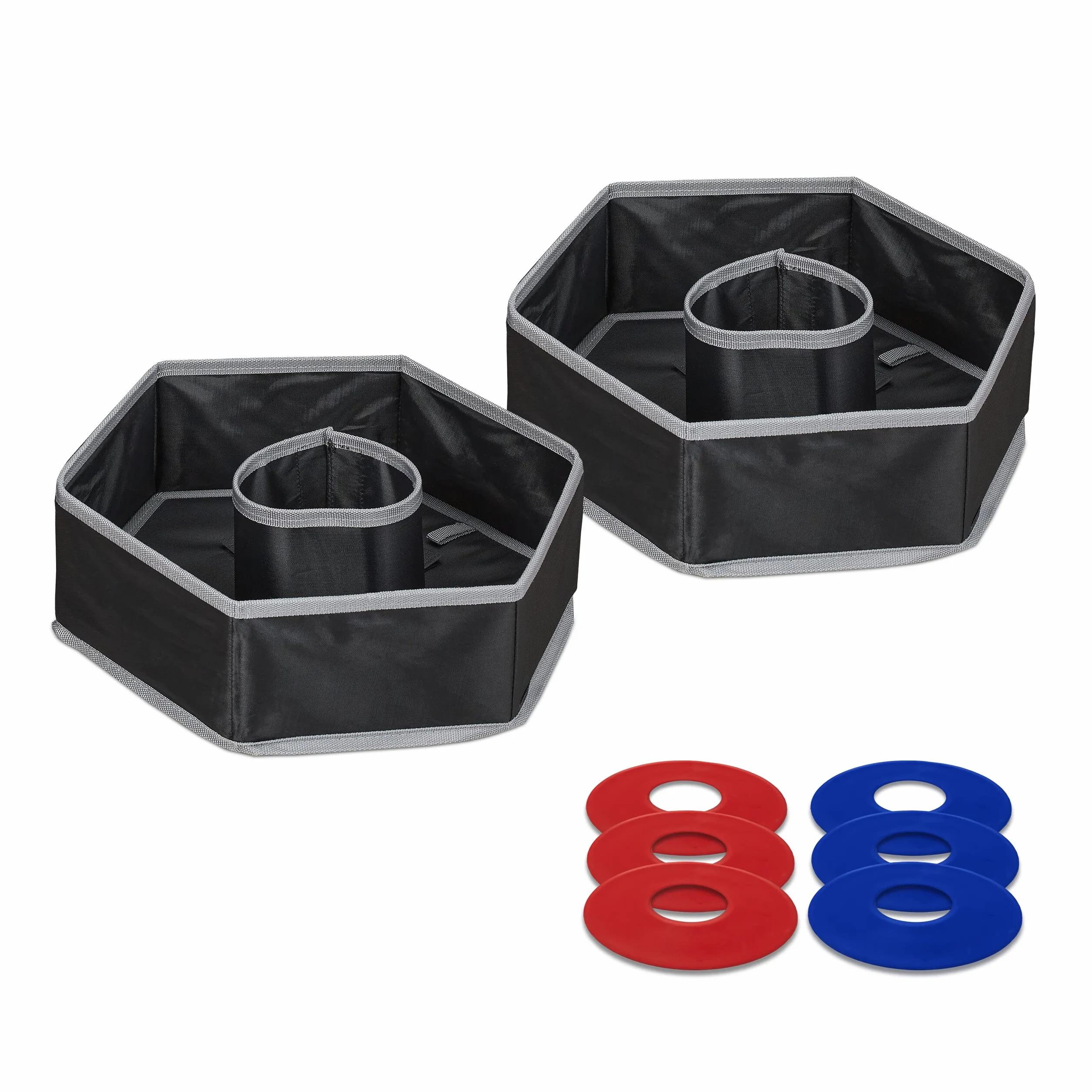 Relaxdays Washer Toss Jeu de Lancer 6 Disques 2 Cibles Multicolore