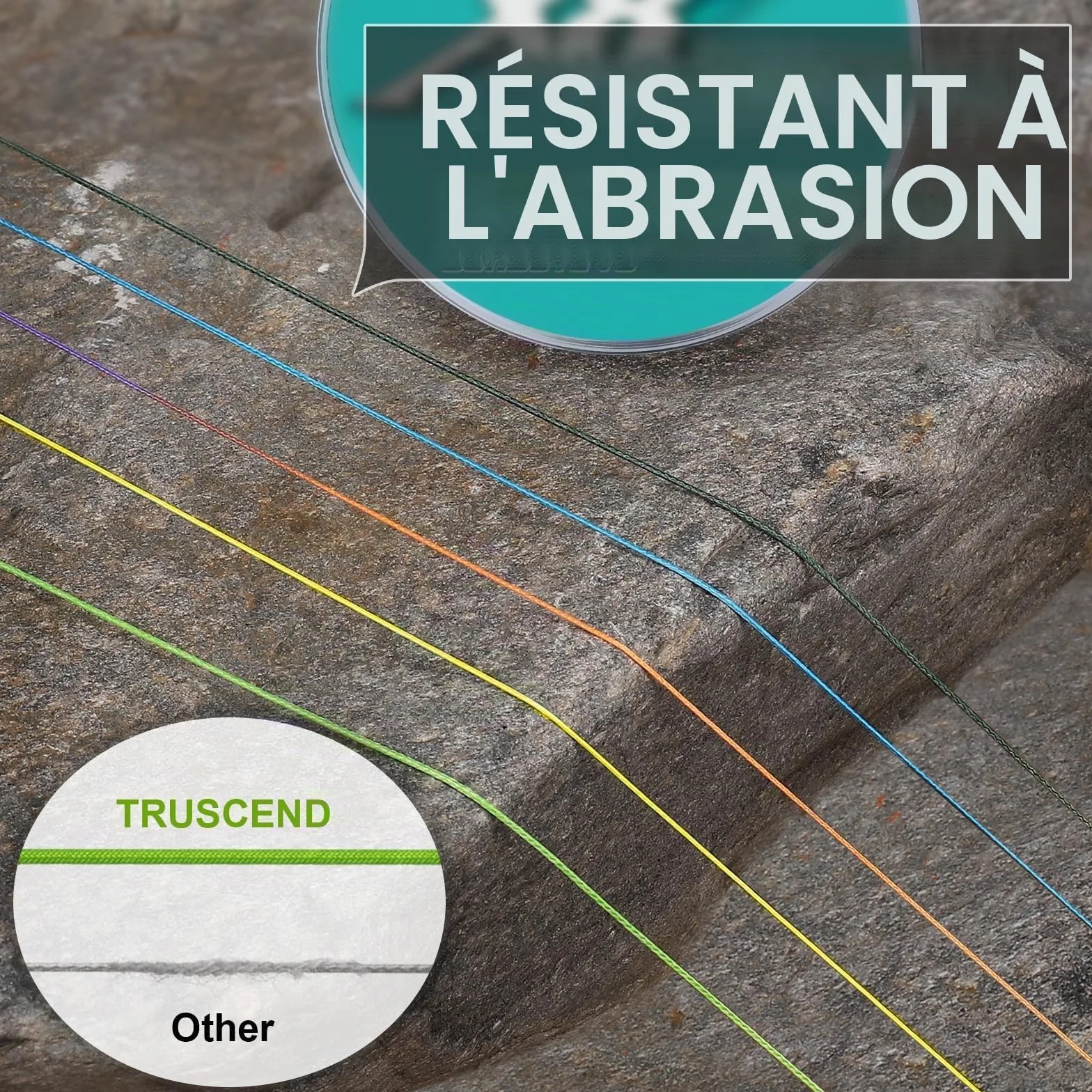 TRUSCEND Ligne de Pêche Tressée X8, Fil PE Ultra Fin, Résistant et Durable pour Lancer Parfait