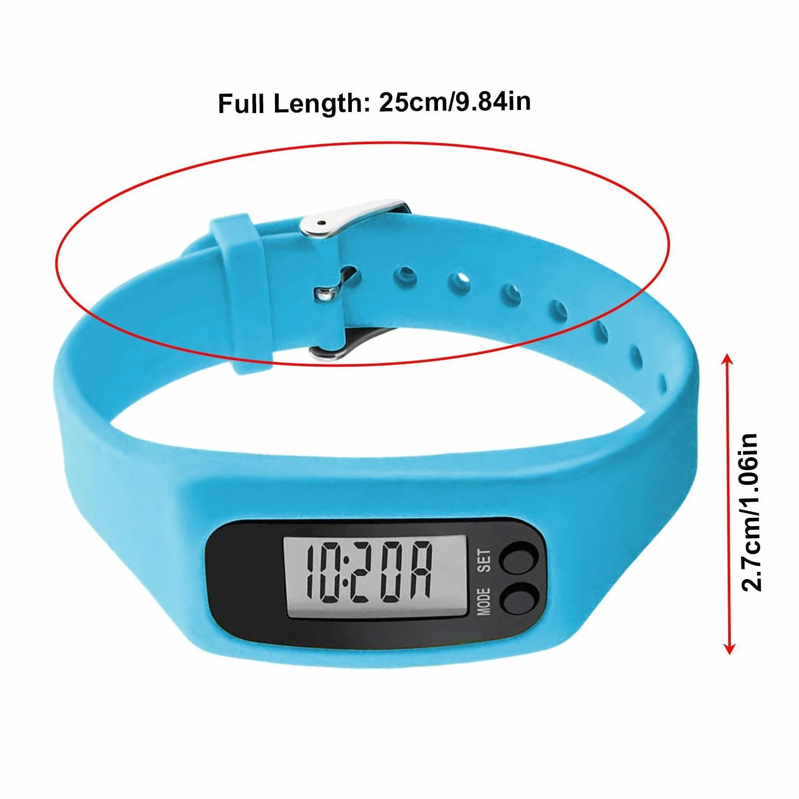 Montre Compteur de Pas Léger avec Bracelet Silicone pour Marche et Course