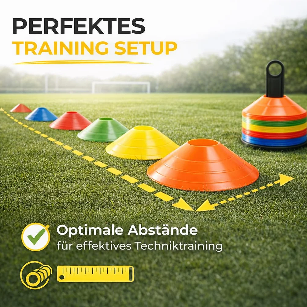 Timo Klingler Sportyfits Cônes de marquage pour Slalom Accessoires d'entraînement Football