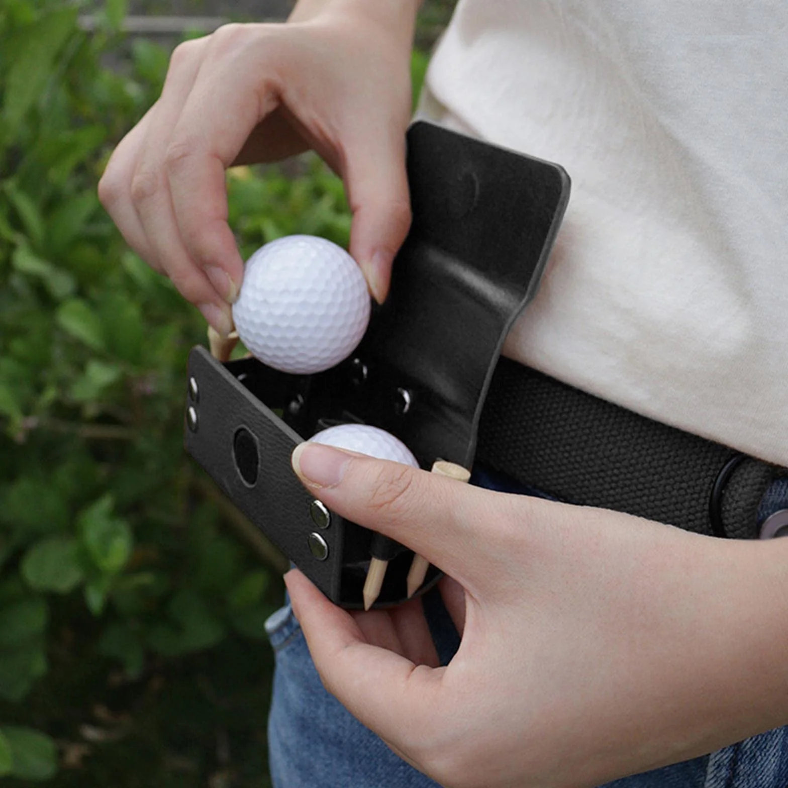 Sac de rangement portable pour balle de golf noir