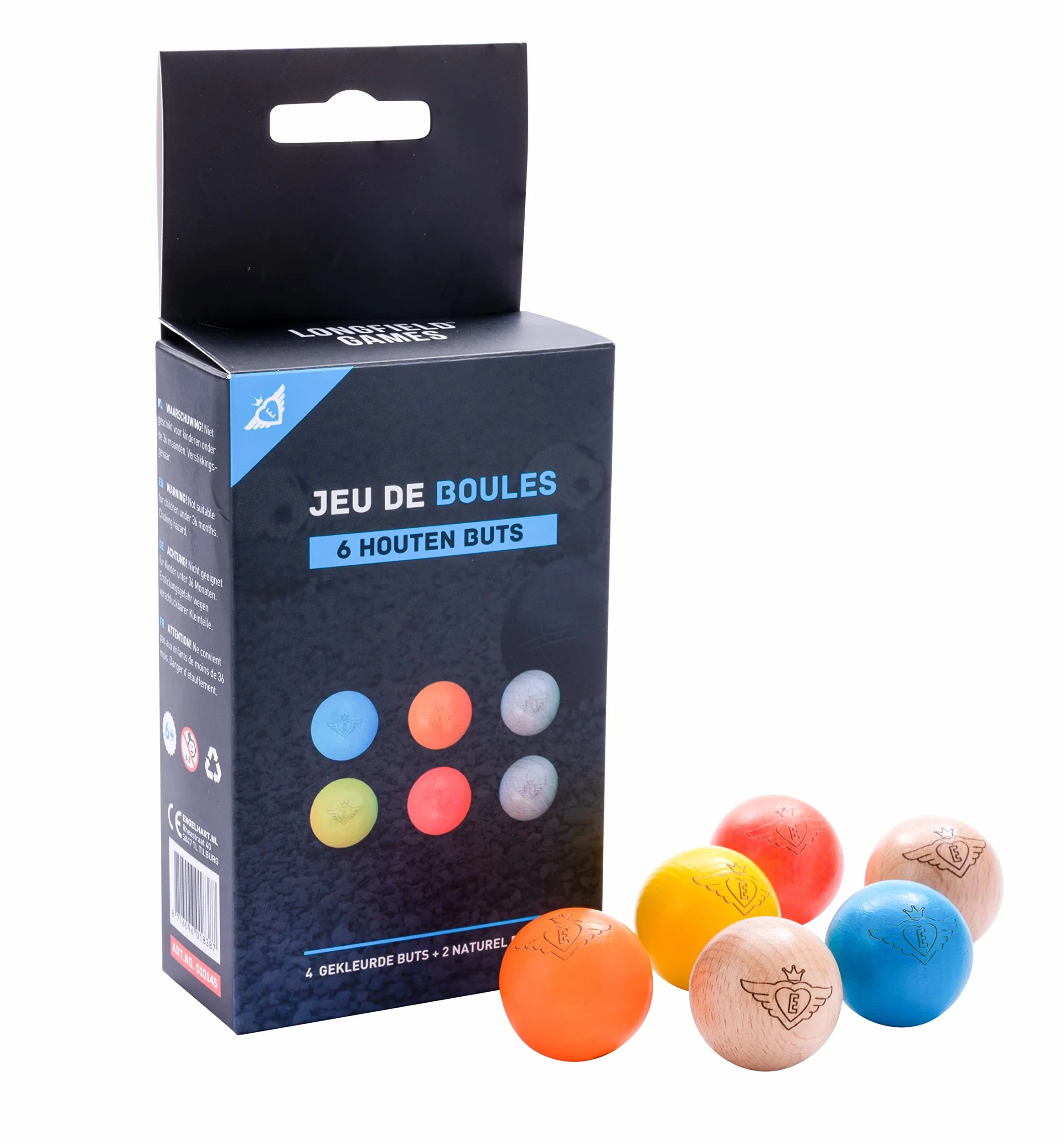 Engelhart Cochonnet Pétanque Bois Ø 30 mm But Officiel Jeu de Boules Lot 6/12/24 Buts Colorés Naturels