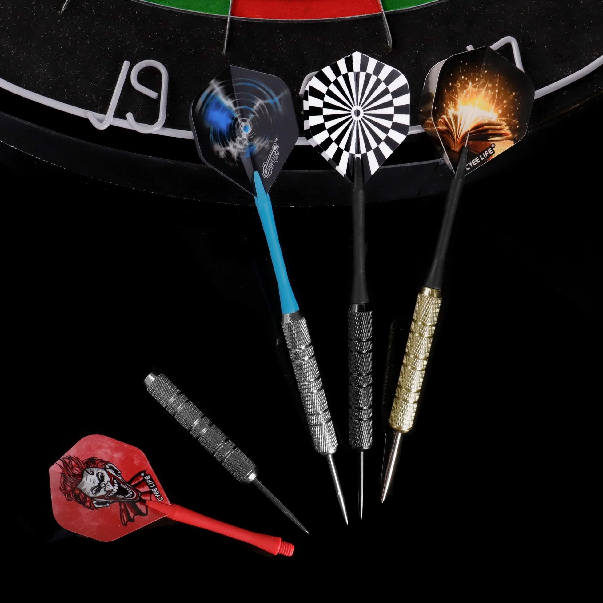 CyeeLife Lot de 18 fléchettes professionnelles en acier avec pointe en métal