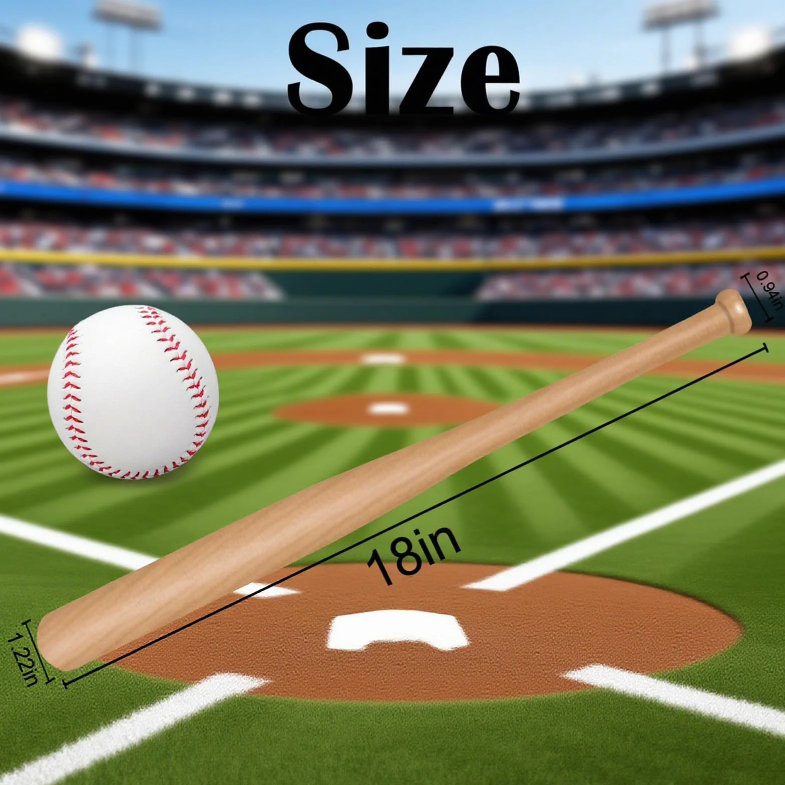 Mini battes de baseball personnalisées en bois 45,7 cm Tee Ball Entraîneur