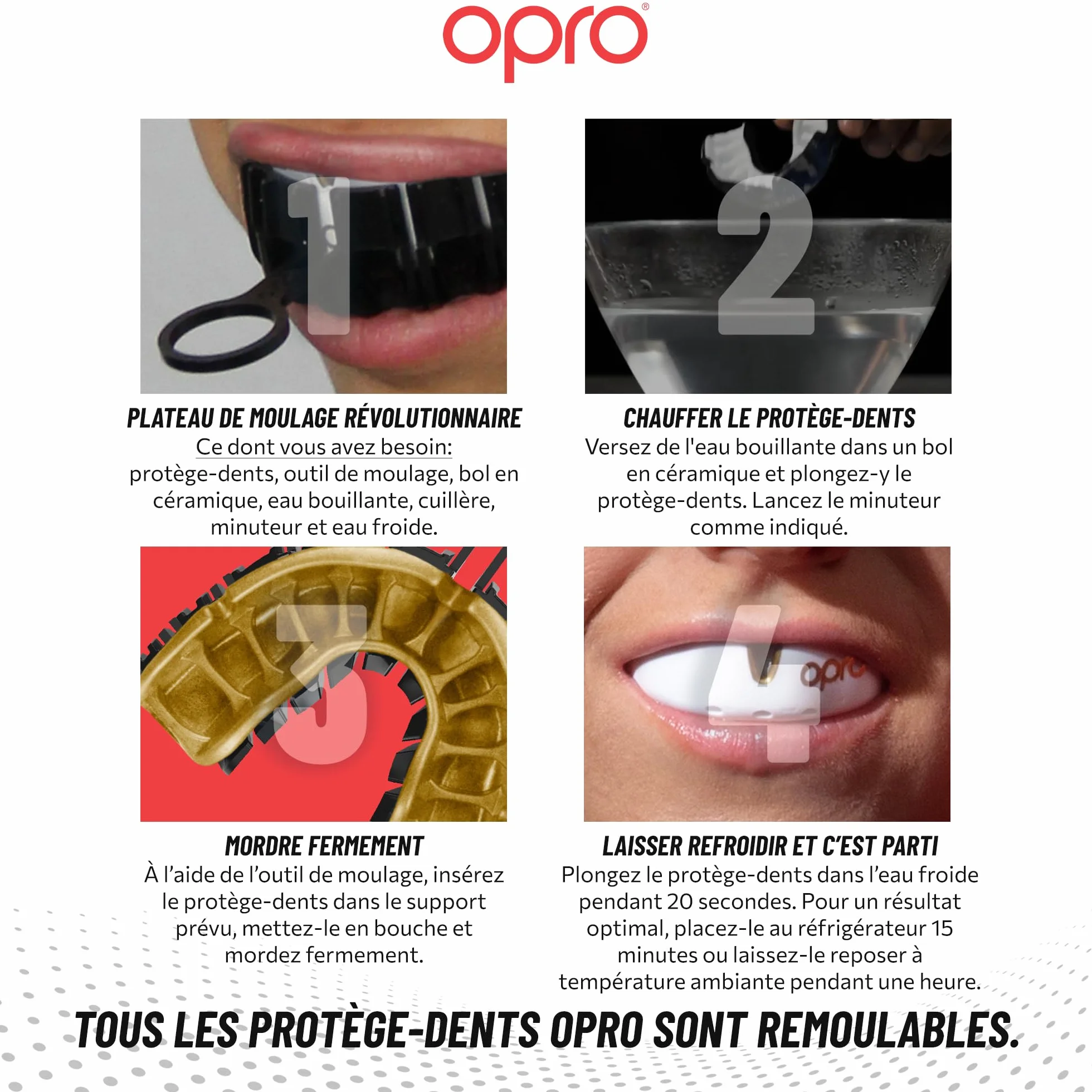 OPRO Protège-dents Niveau Or – Boxe, MMA, Rugby, Hockey – Adultes et Enfants – Facile à Mouler