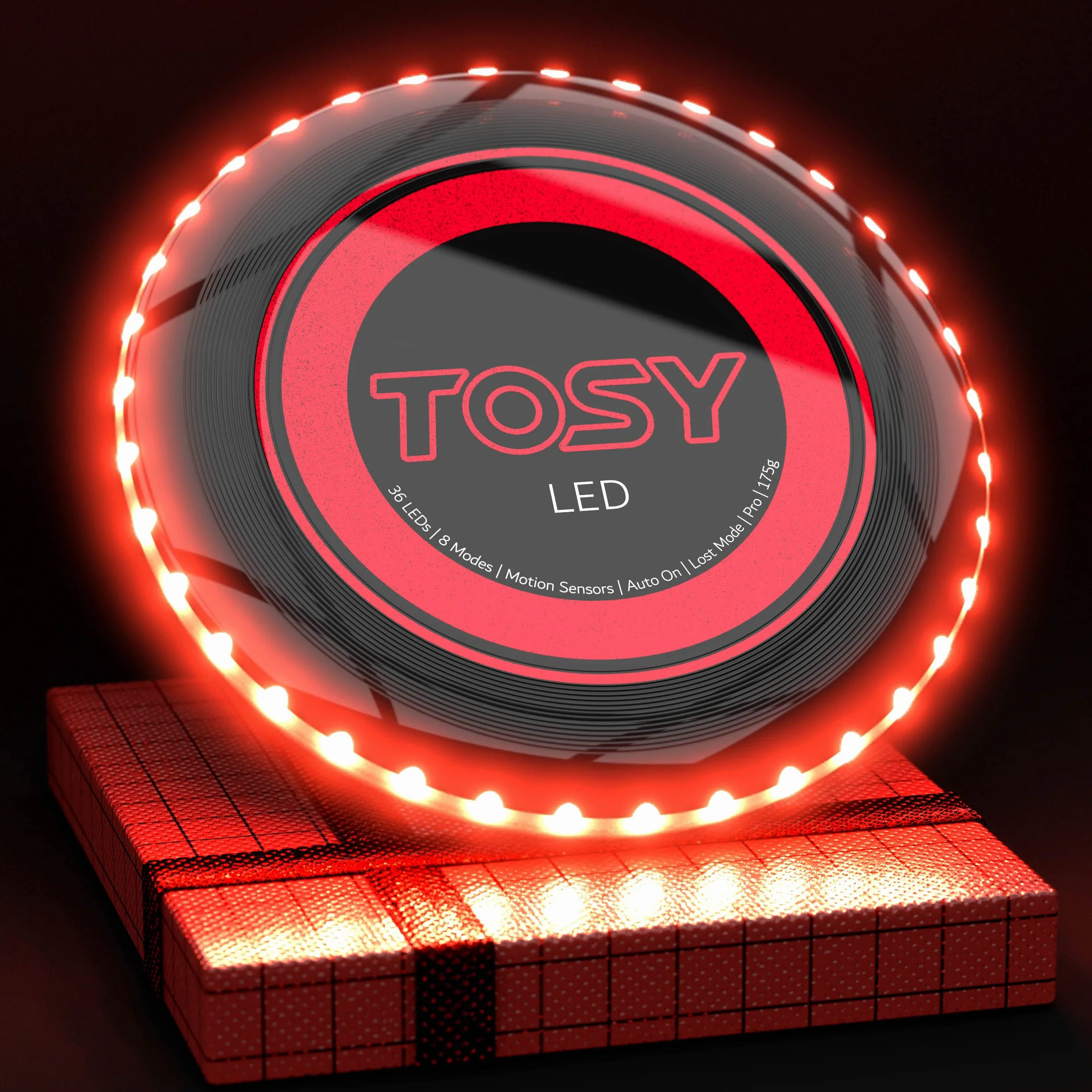 TOSY Disque Volant 36 LED Frisbee 175g, Lumineux, Rechargeable, Auto on/Off