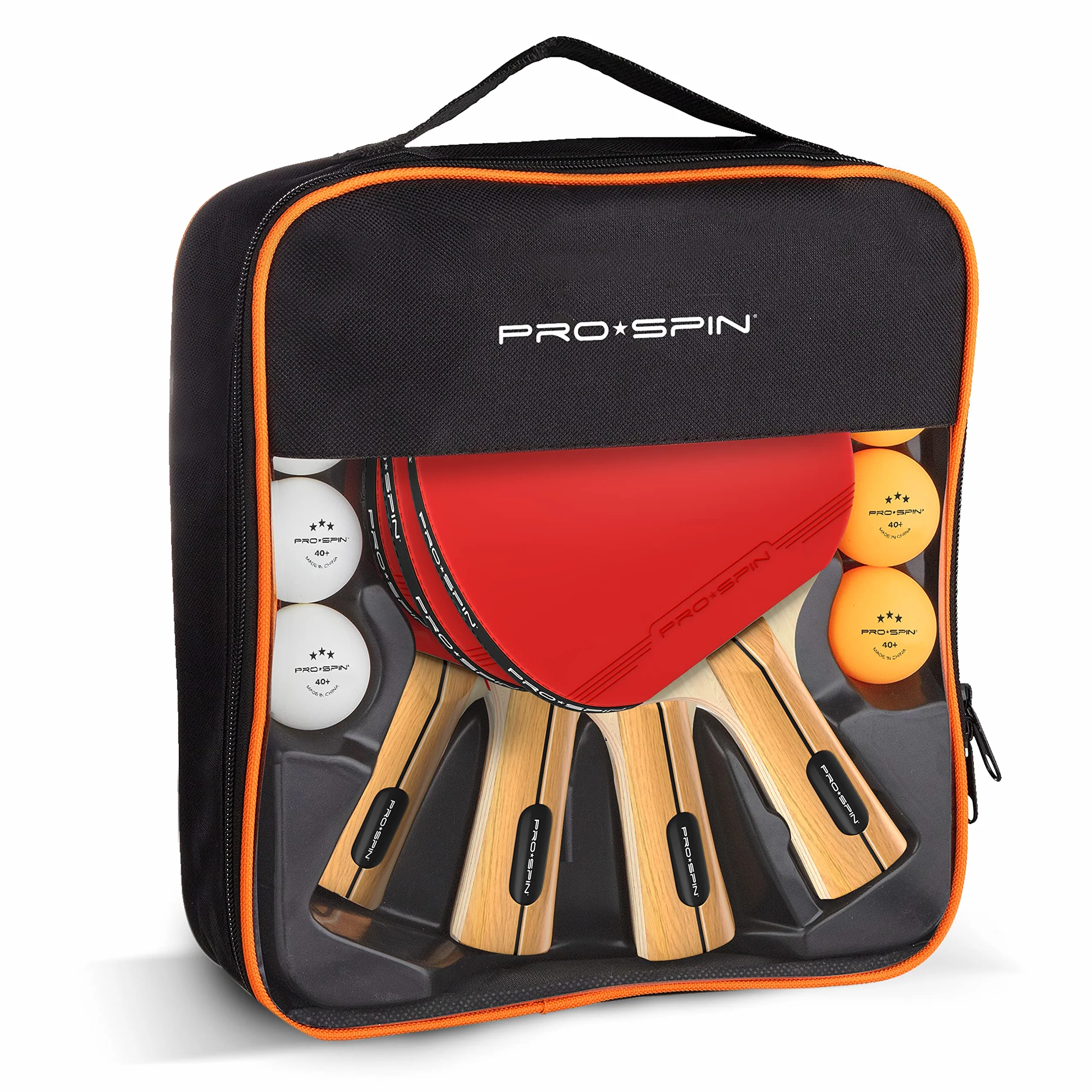 PRO-SPIN Raquettes de Ping-Pong Set Premium Haute-Performance avec Balles 3 Étoiles et Mallette