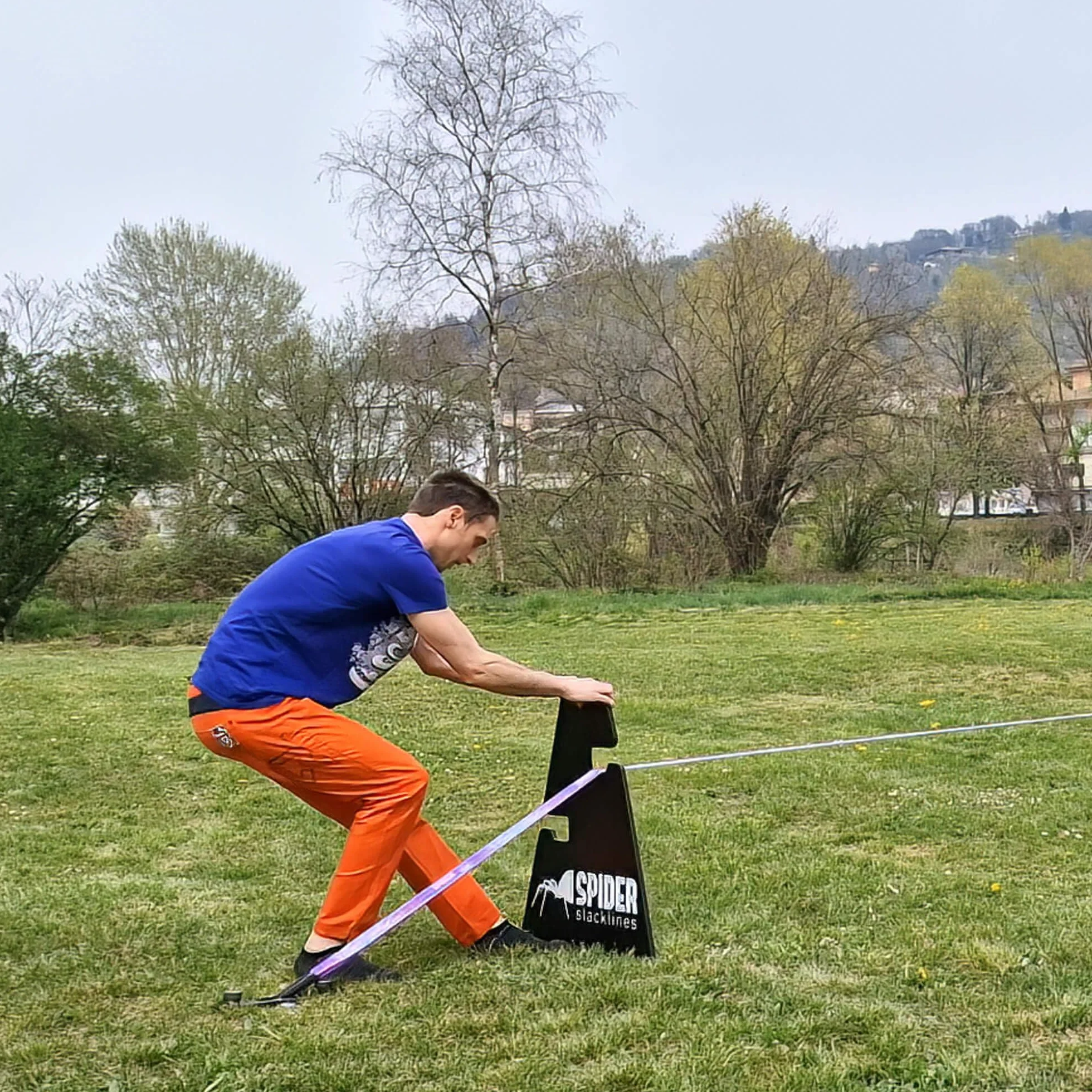 Kit Slackline Extérieur 20 mètres pour Débutants sans Arbres