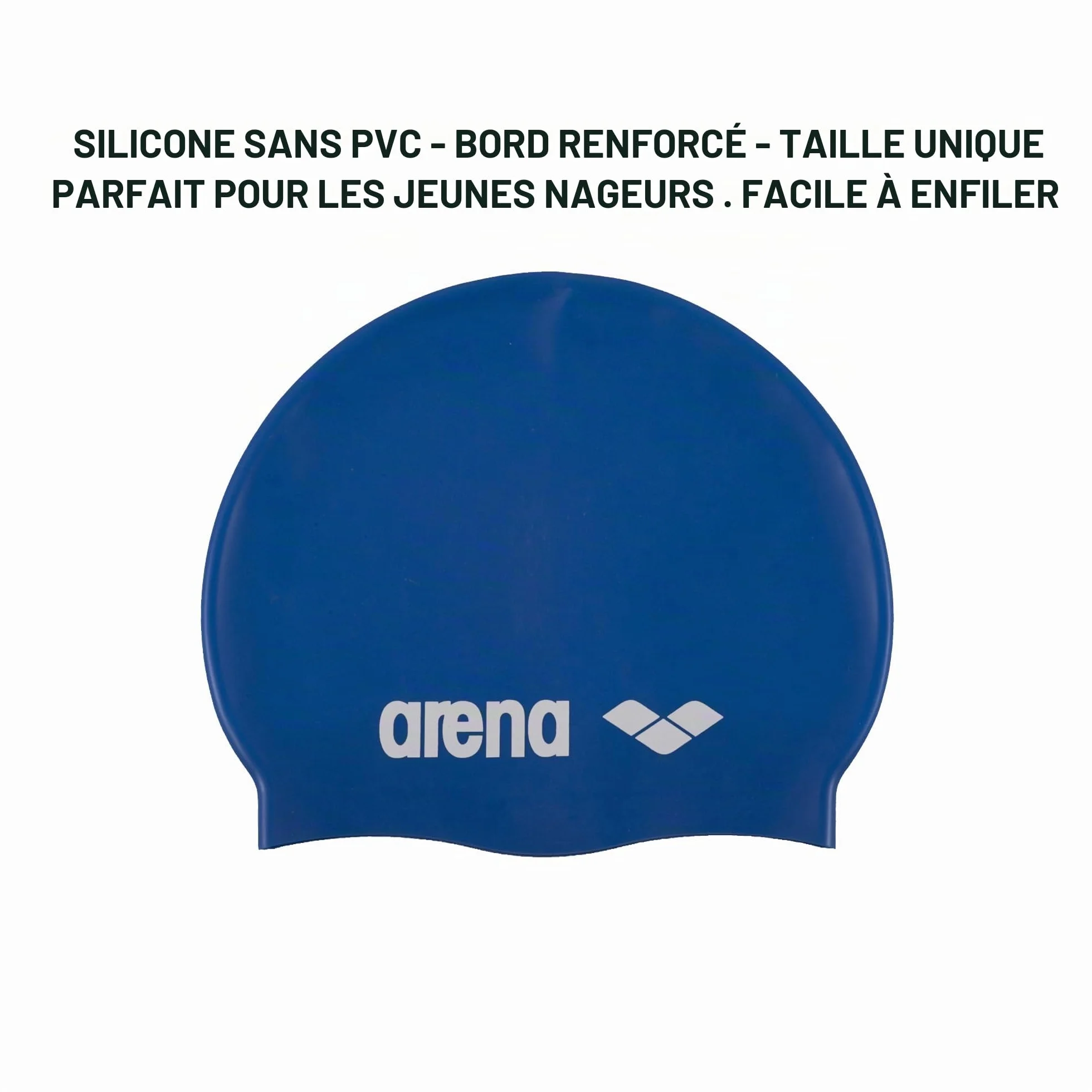 Arena Classic Silicone Junior Bonnet de Natation Unisexe avec Bord Renforcé