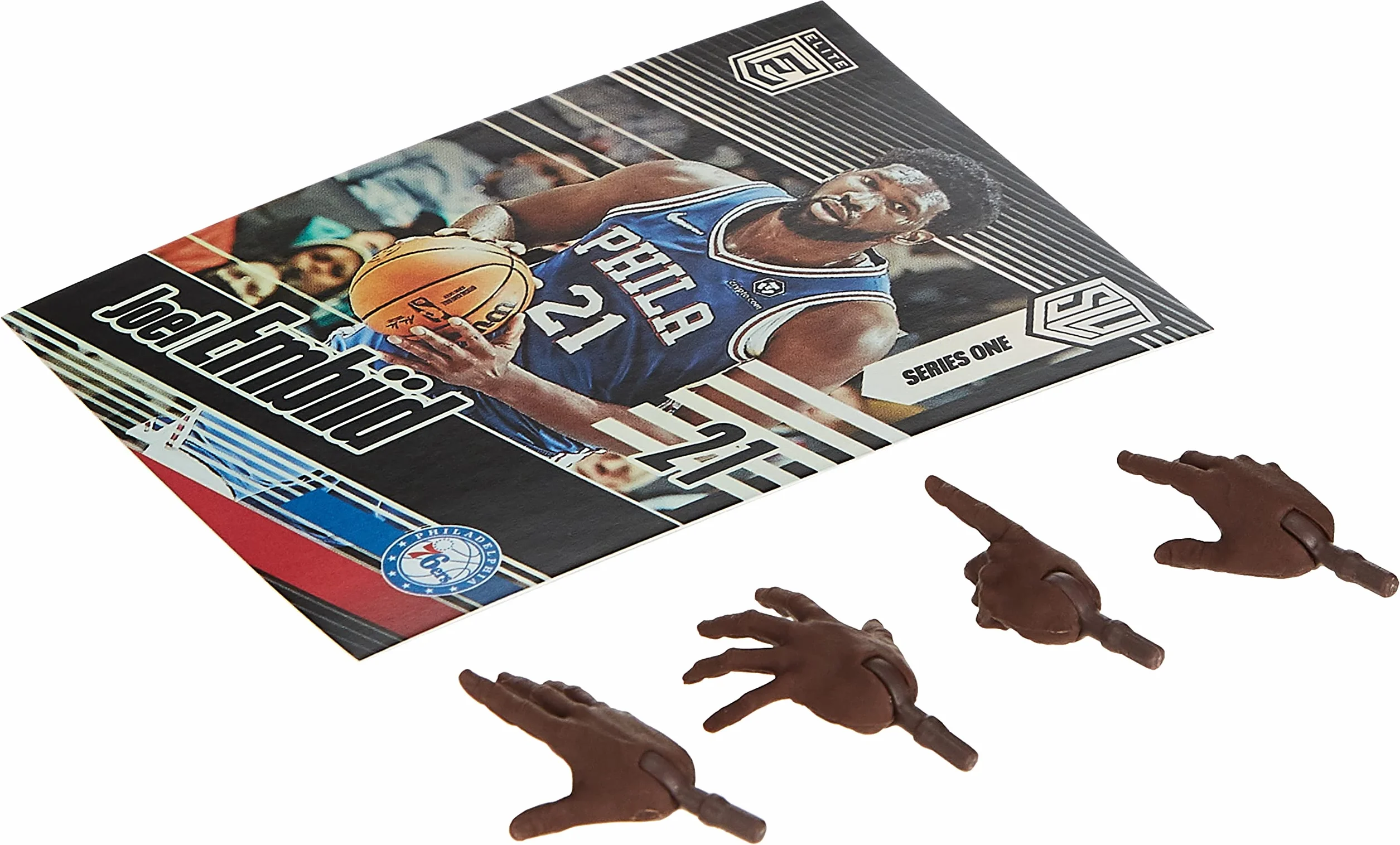 Hasbro Starting Lineup NBA Series 1 Joel Embiid Figurine d'action 15 cm Carte à Collectionner Panini Sports Exclusive Basketball
