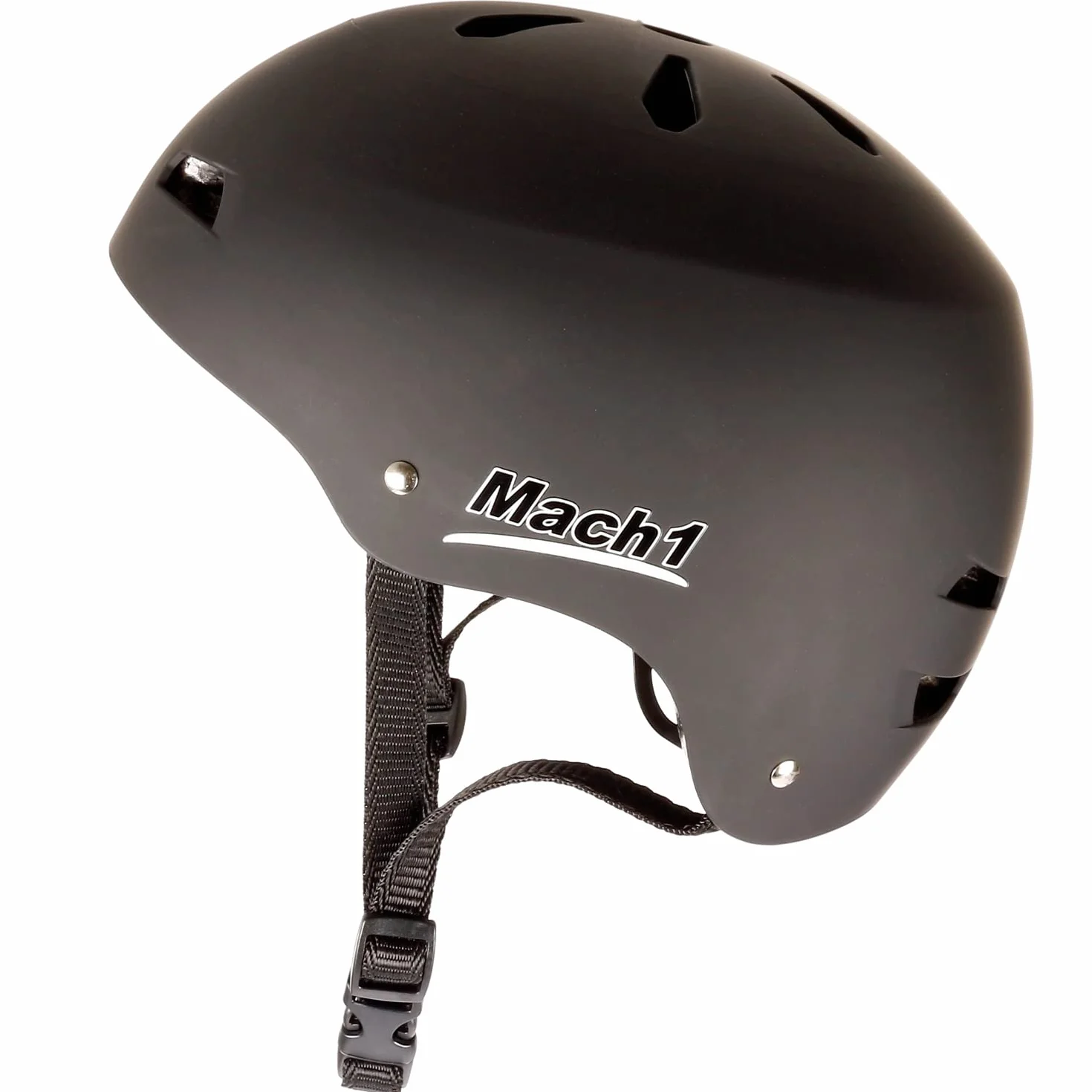 Mach1 Casque de skate noir mat – Casque pour skateboard, BMX, longboard, patins à roulettes, vélo