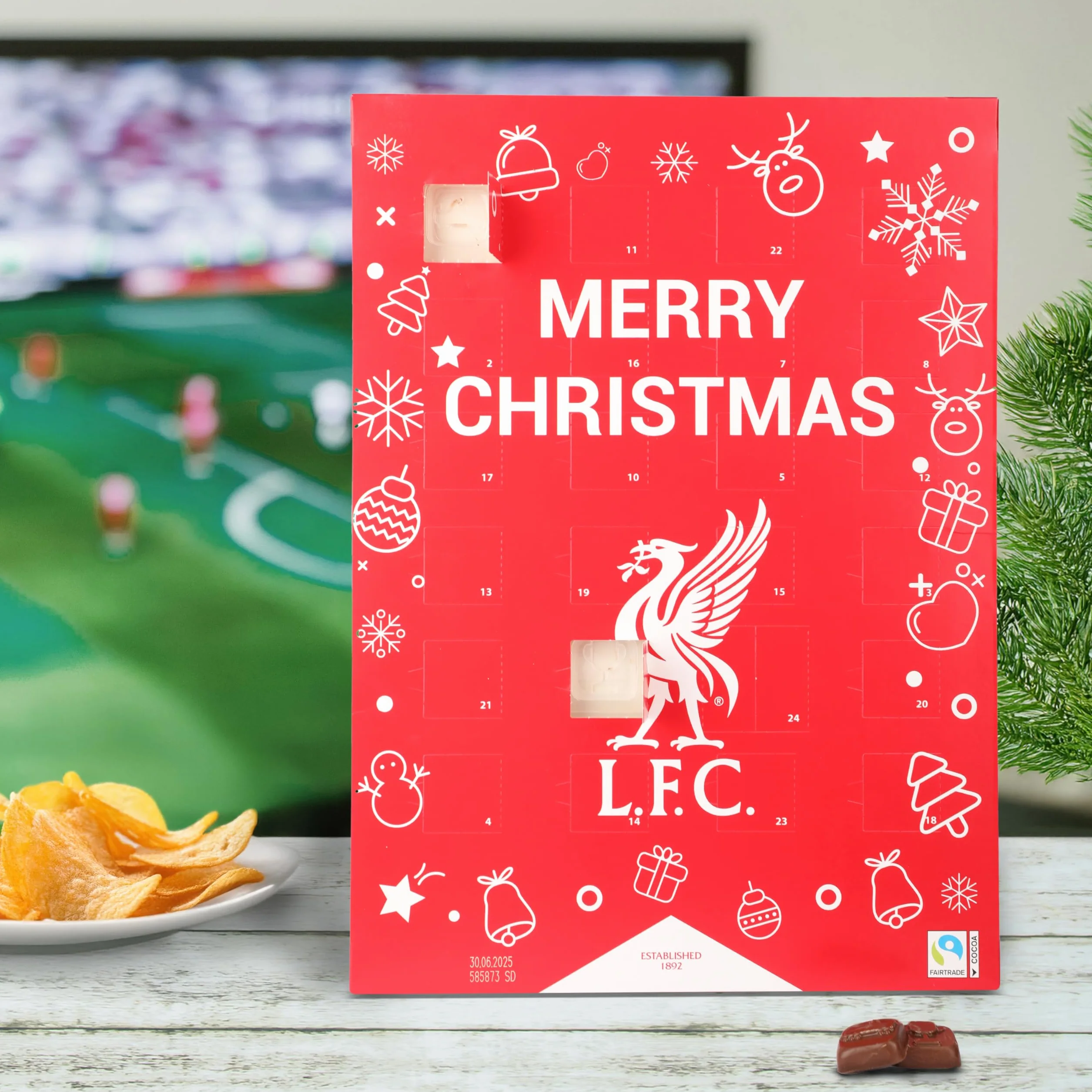 Gunz Liverpool FC Calendrier de l'Avent Chocolat Fairtrade 120 g