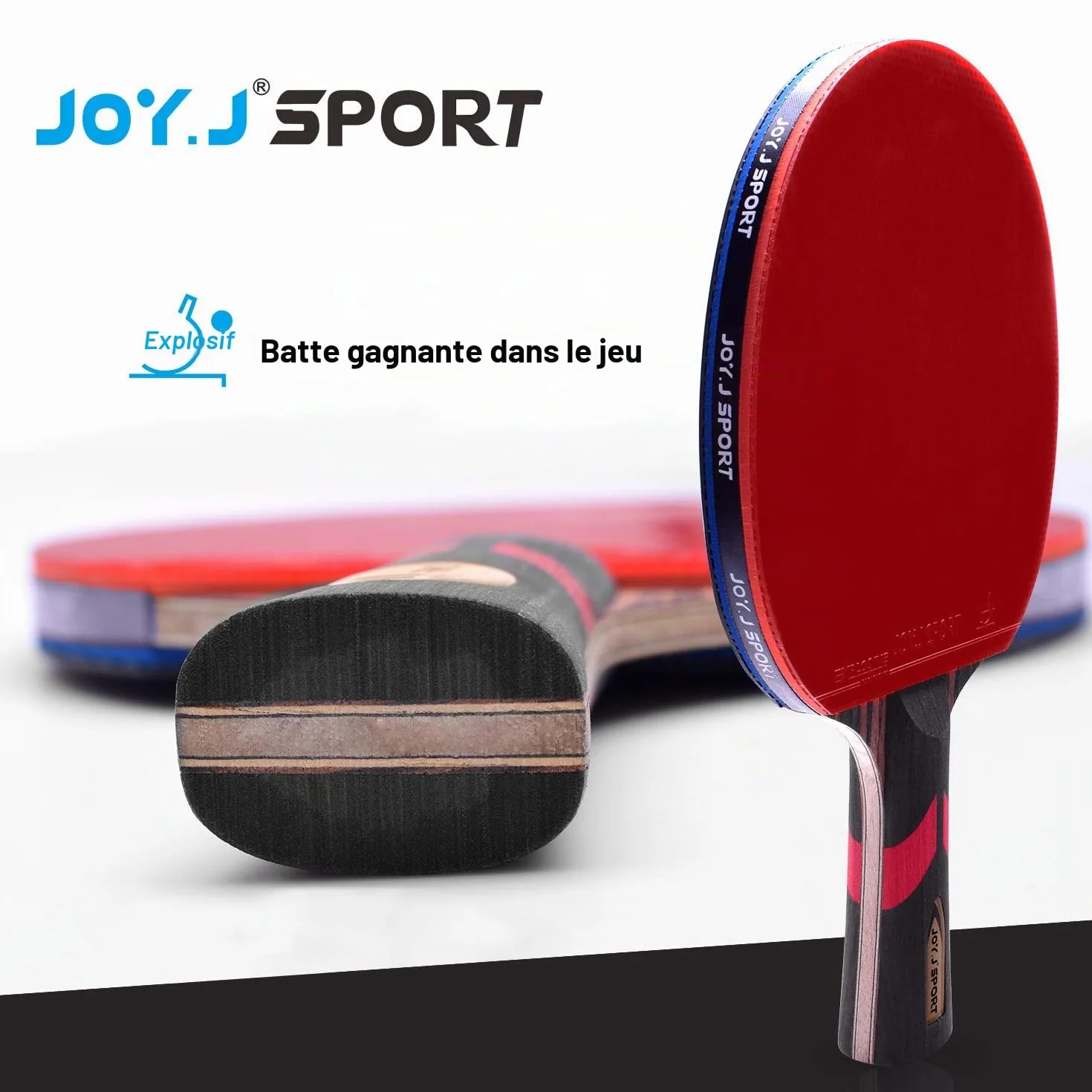 Raquette de tennis de table professionnelle en bois 9 plis approuvée ITTF avec sac de rangement