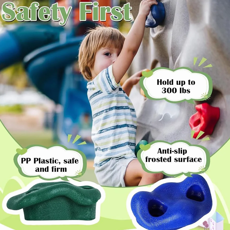 Prise Escalade Enfant 20 PCS Prises d'Escalade Antidérapant pour Intérieur et Extérieur